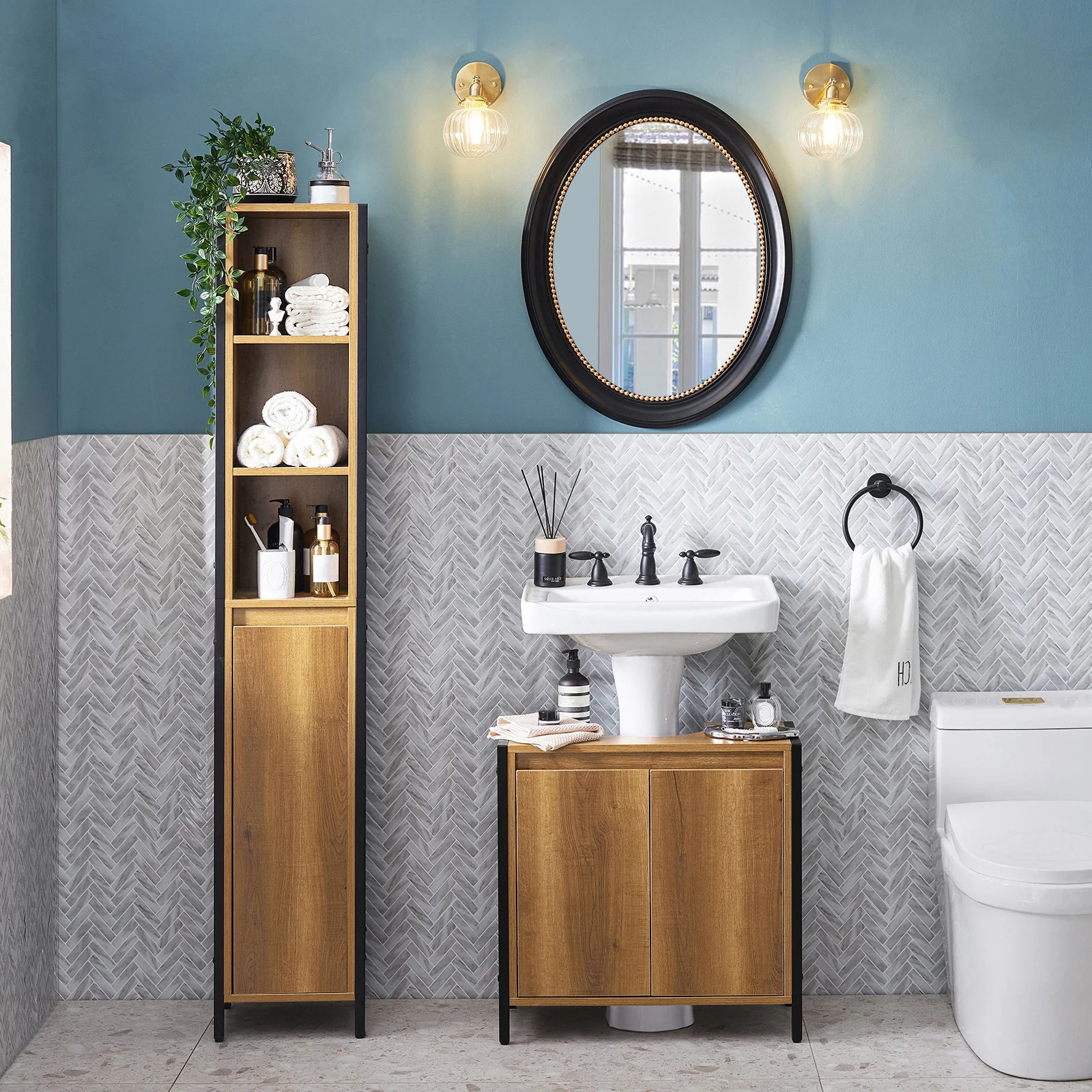 SoBuy BZR63-II-PF Armario para debajo del Lavabo 1 Estante y 2 Puertas - Image 4