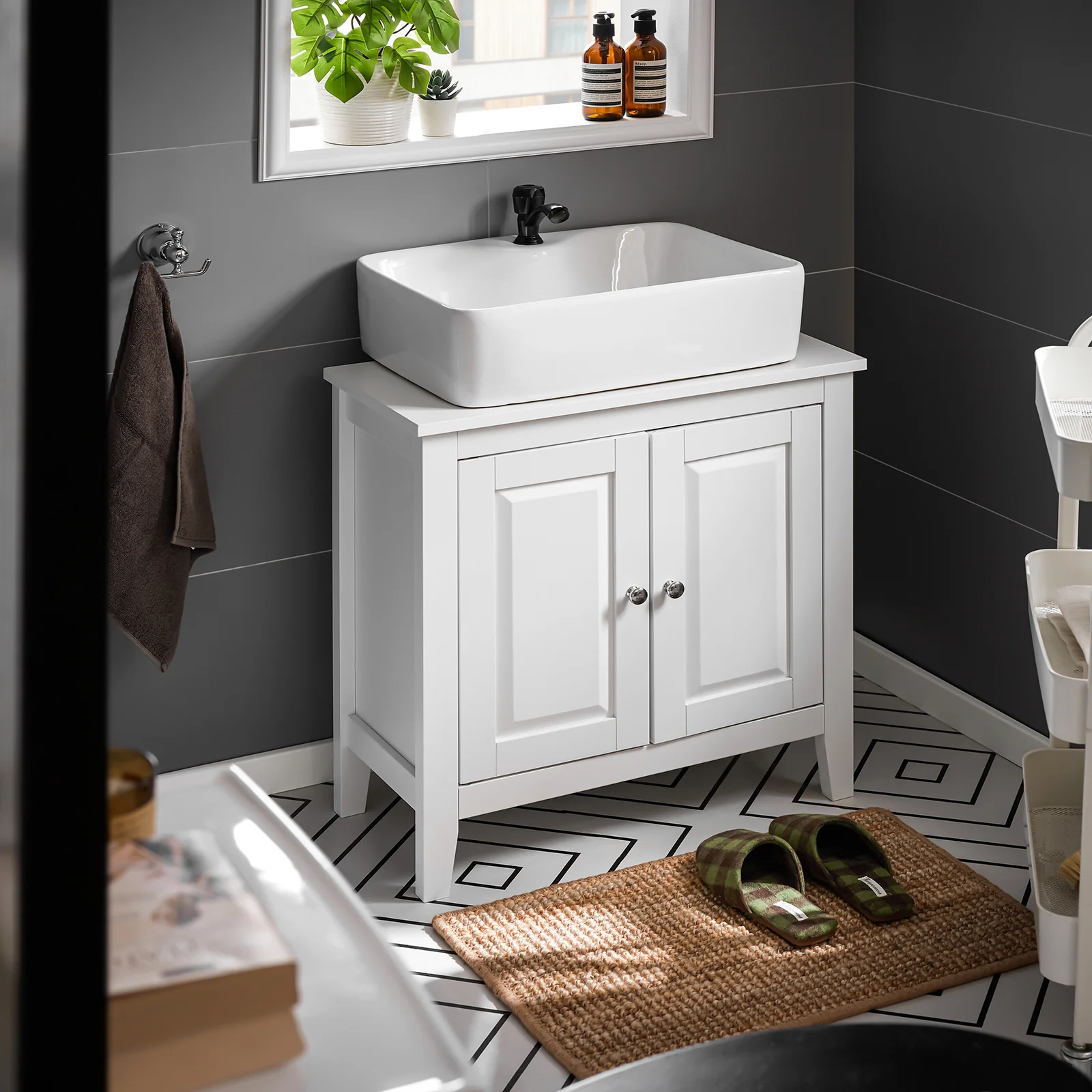 SoBuy FRG202-W Armario para el Debajo del Lavado 2 Puertas Blanco - Image 6