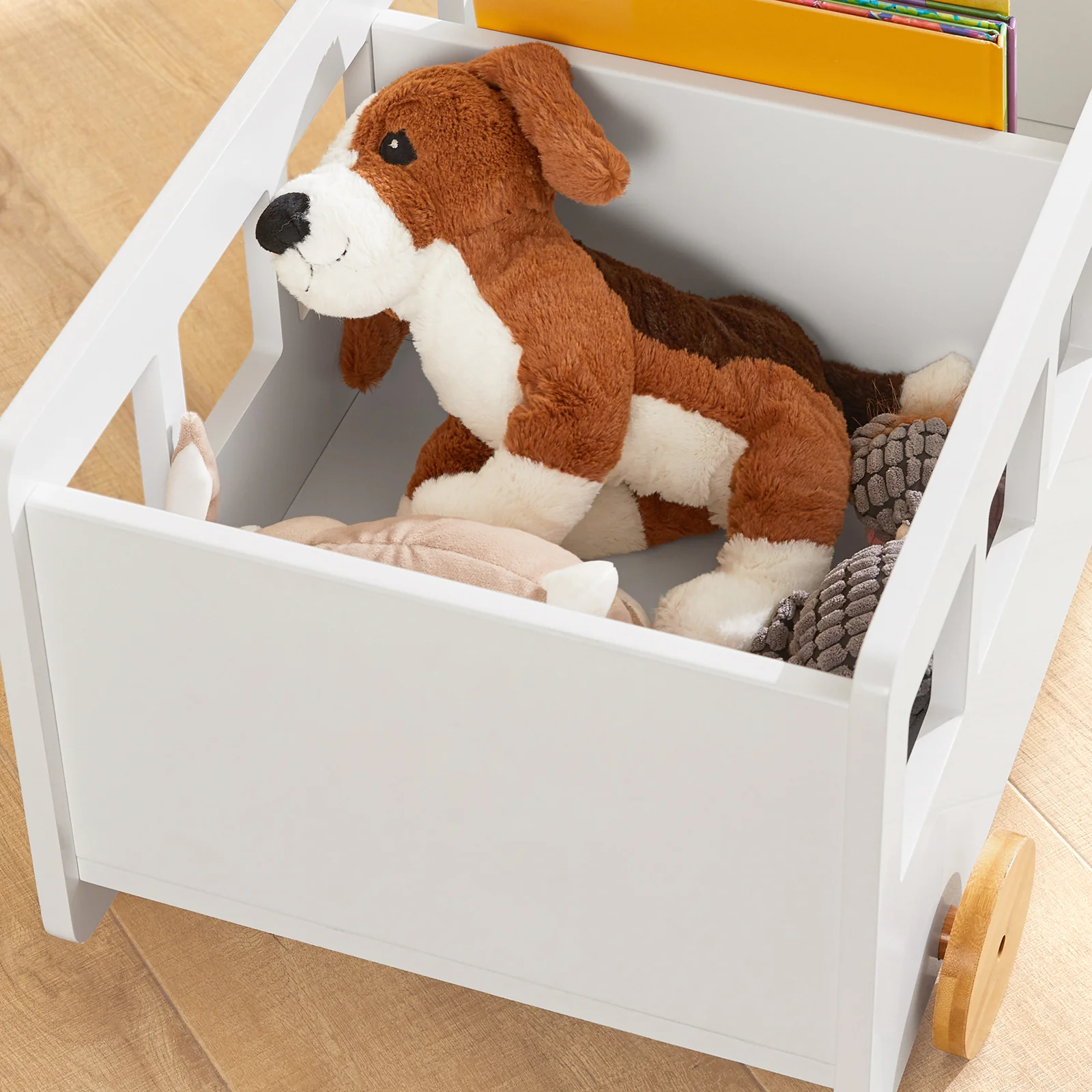 SoBuy KMB41-W Caja Baúl de Almacenamiento para Juguetes con Ruedas Blanco - Image 7