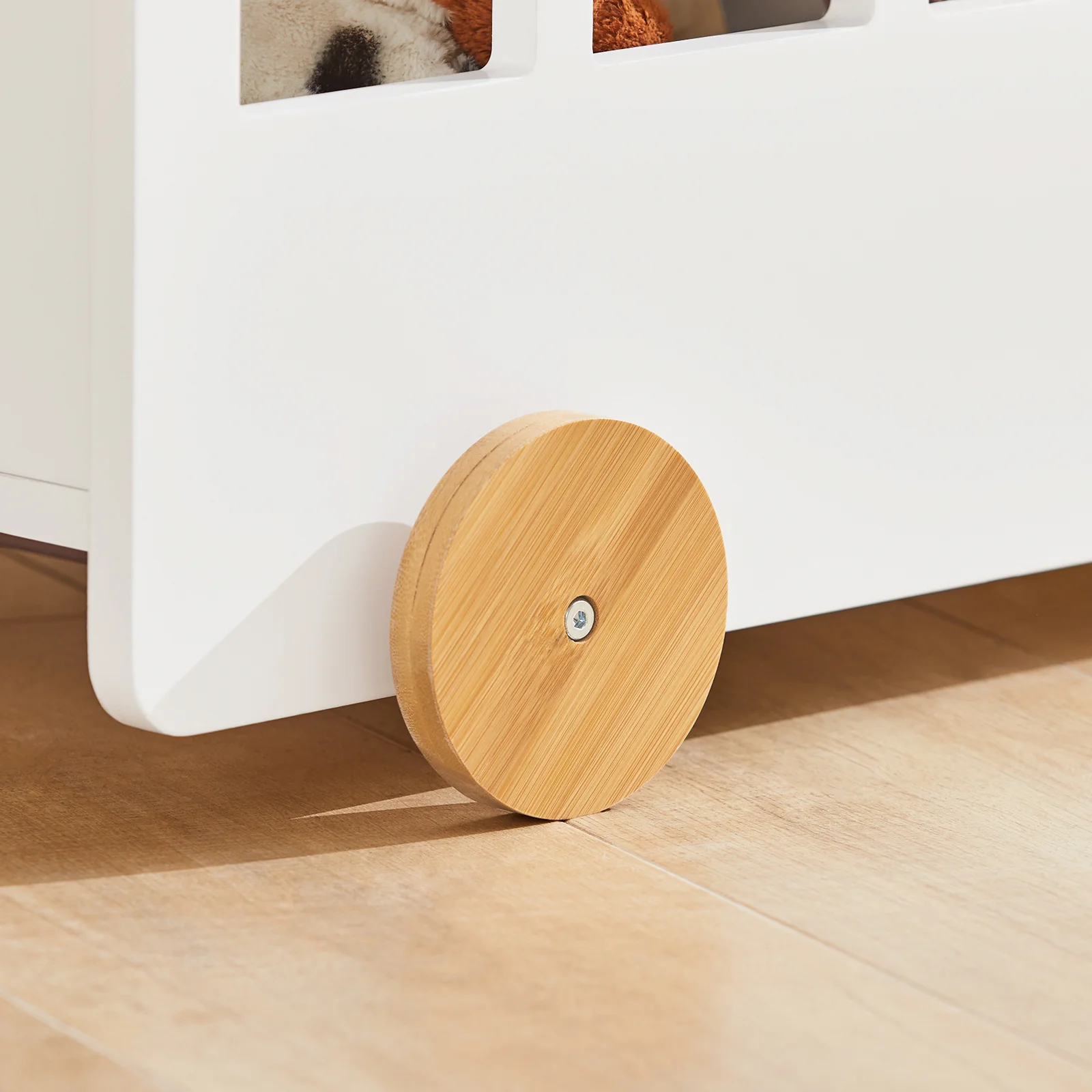 SoBuy KMB41-W Caja Baúl de Almacenamiento para Juguetes con Ruedas Blanco - Image 9