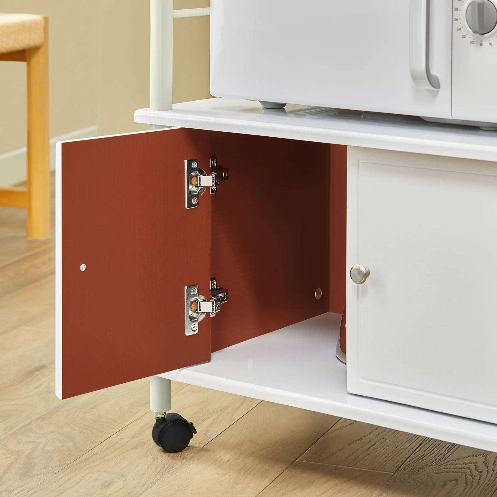 SoBuy FRG12-W Carrito de Cocina con Ruedas con 3 Estantes y 2 Puertas Blanco - Image 9