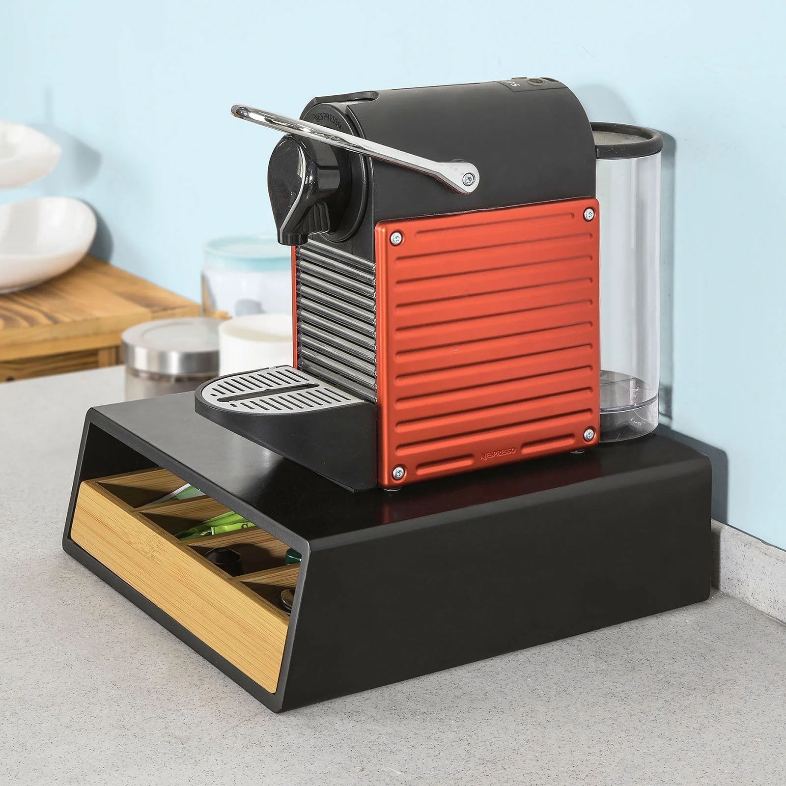 SoBuy FRG280-SCH Soporte para cápsulas de café con un cajón Negro - Image 4