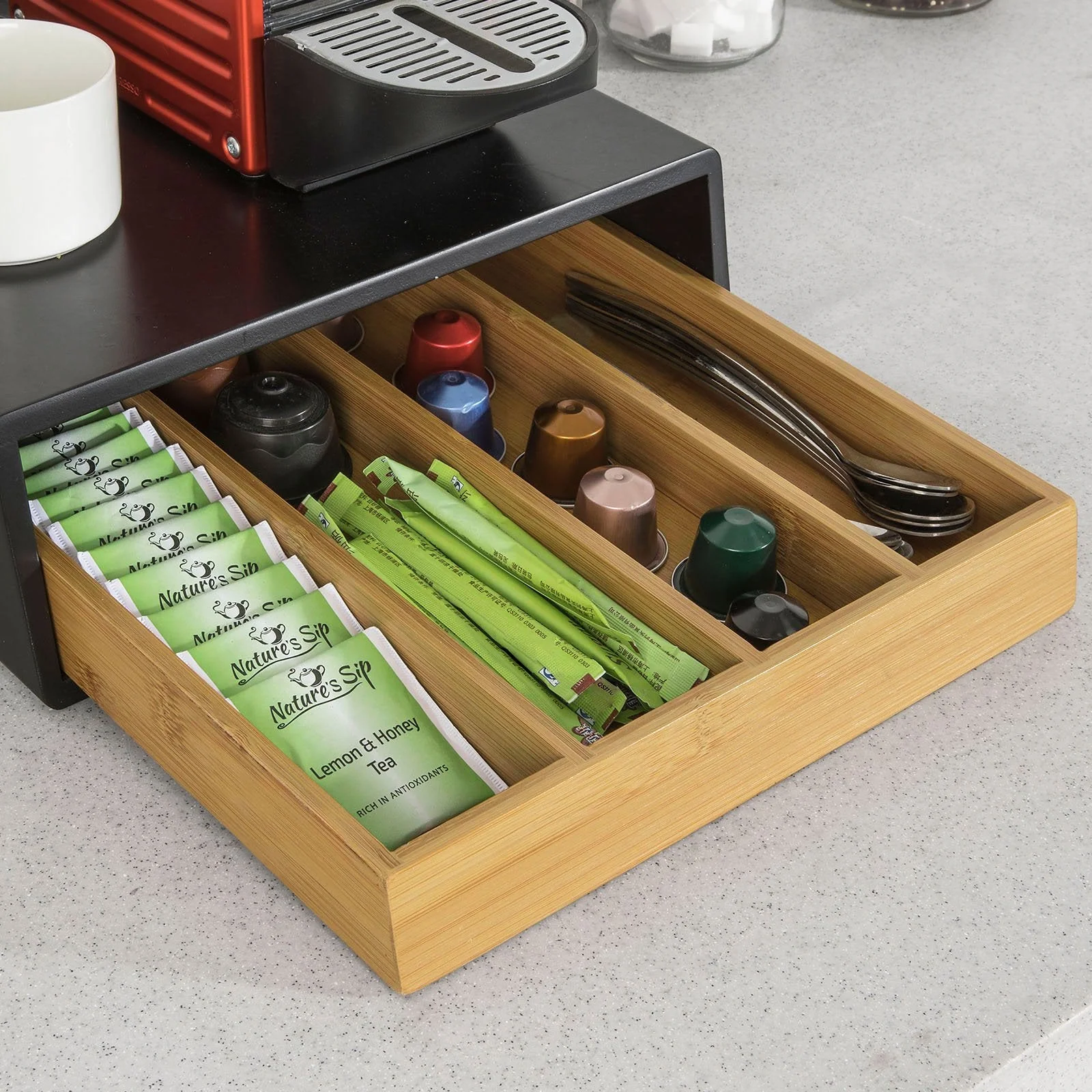 SoBuy FRG280-SCH Soporte para cápsulas de café con un cajón Negro - Image 5
