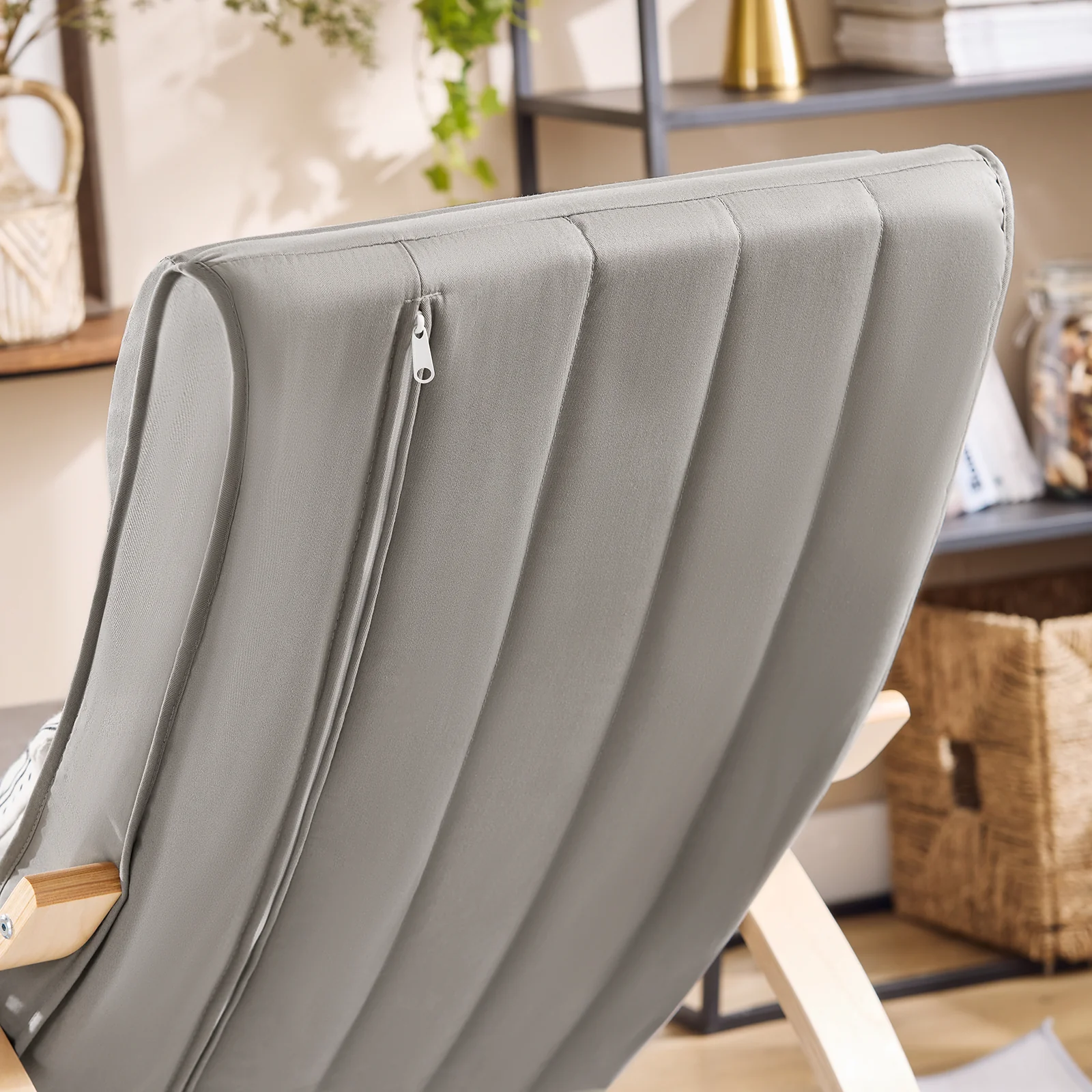 SoBuy FST16-DG Sillón Mecedora Tumbona con Reposapios Ajustable Gris - Image 9