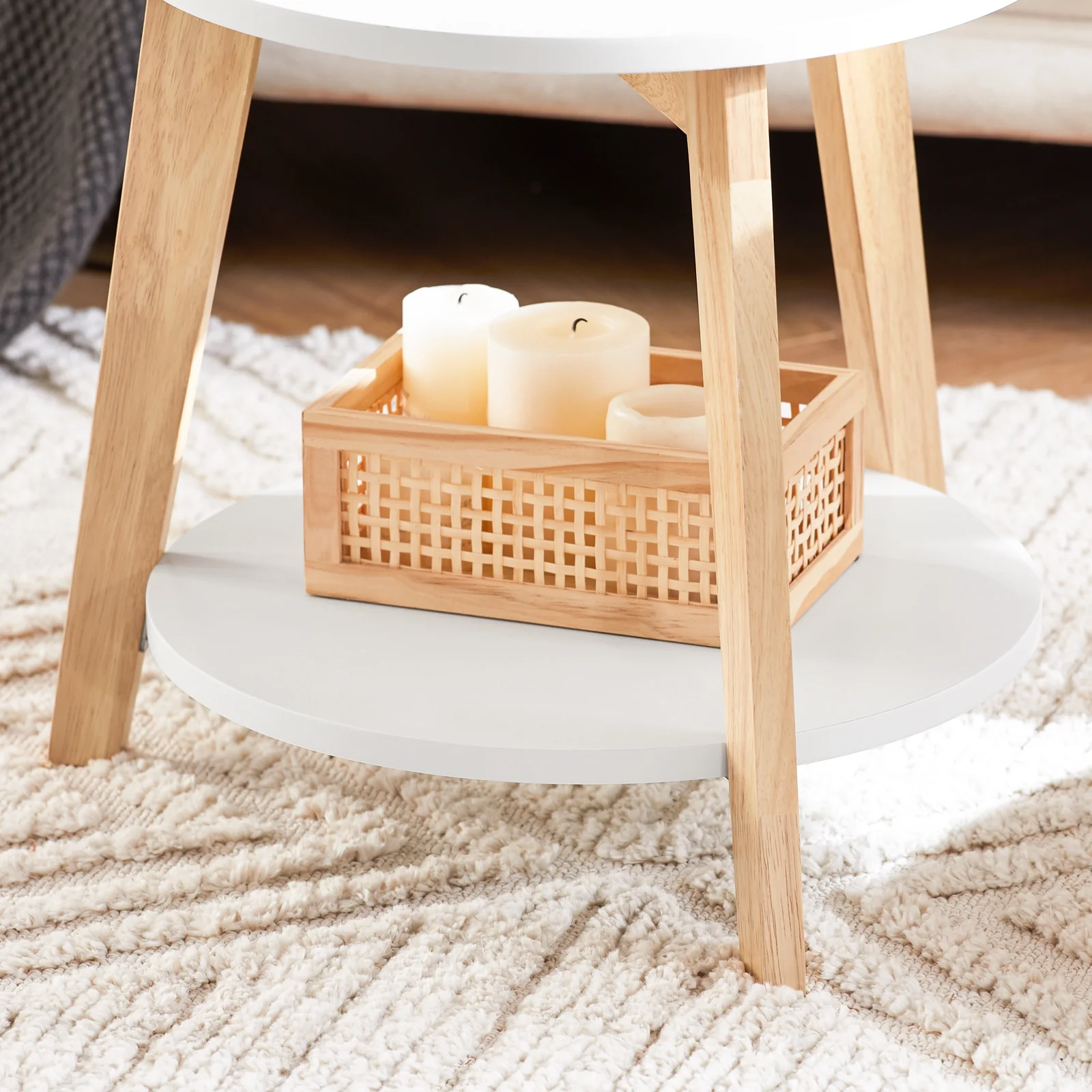 SoBuy FBT75-W Set 2 Mesitas de café Mesa auxiliar Mesa de centro Blanco - Image 8