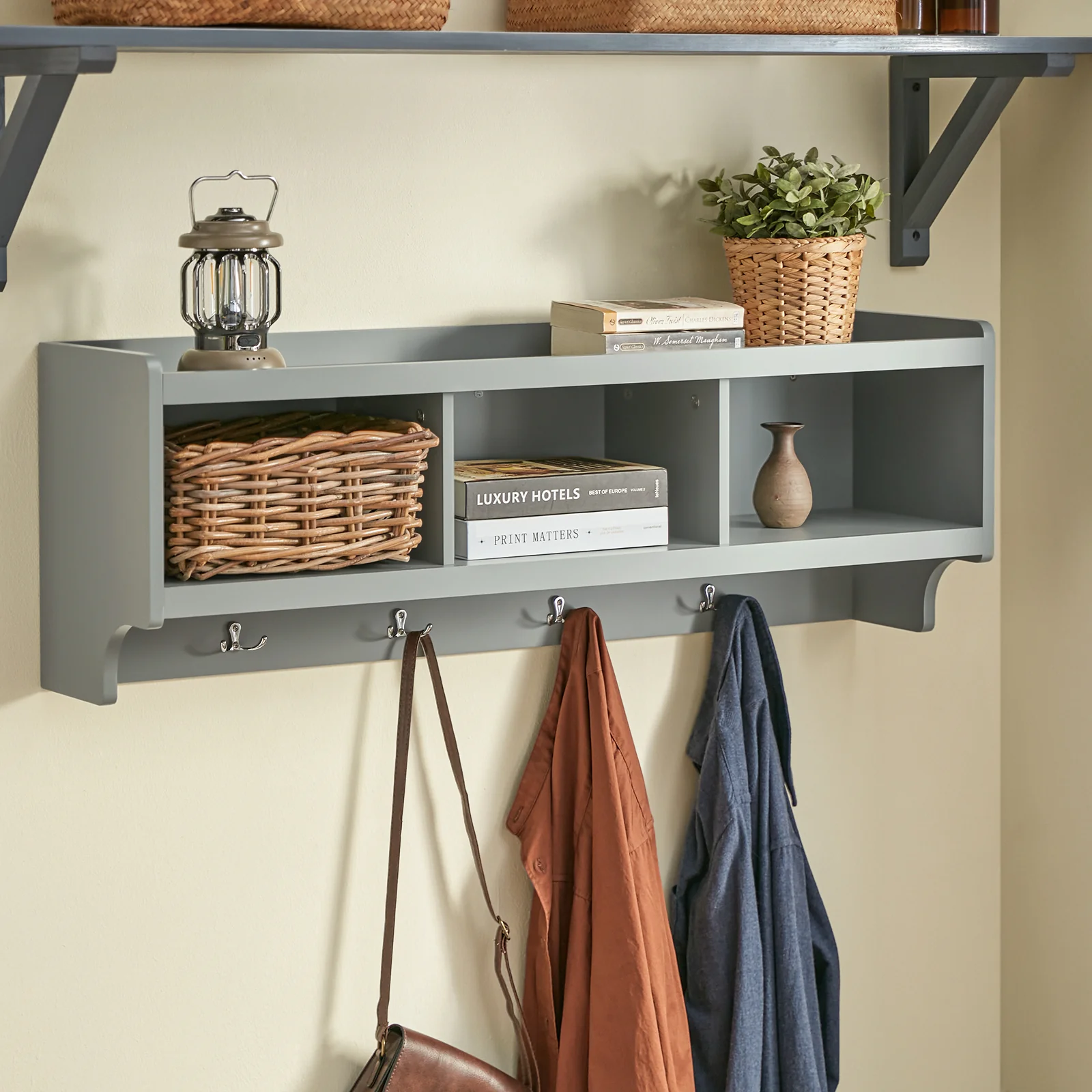 SoBuy FHK28-HG Perchero de Pared con 4 Ganchos y 3 cajones - Image 4