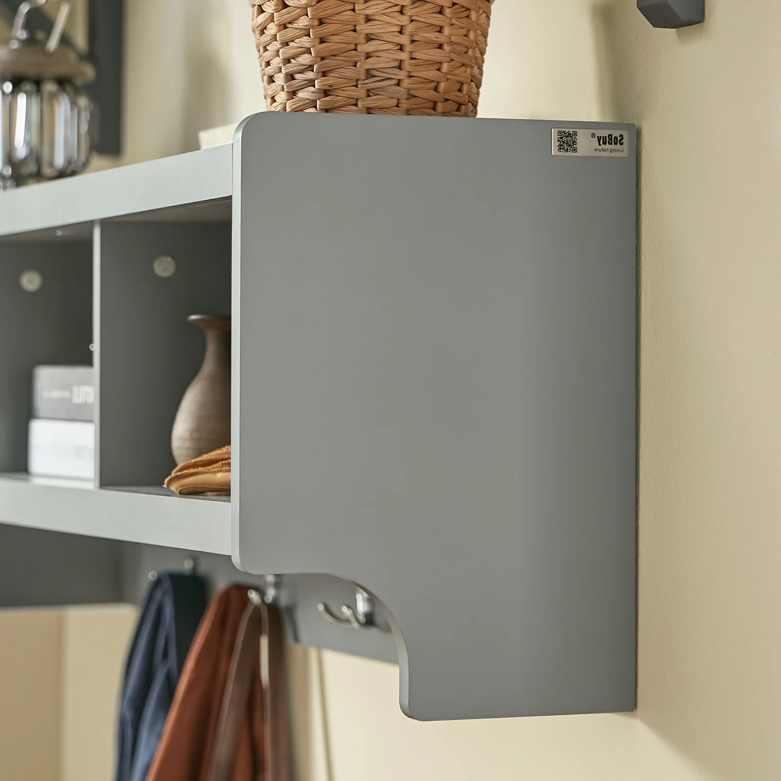 SoBuy FHK28-HG Perchero de Pared con 4 Ganchos y 3 cajones - Image 7