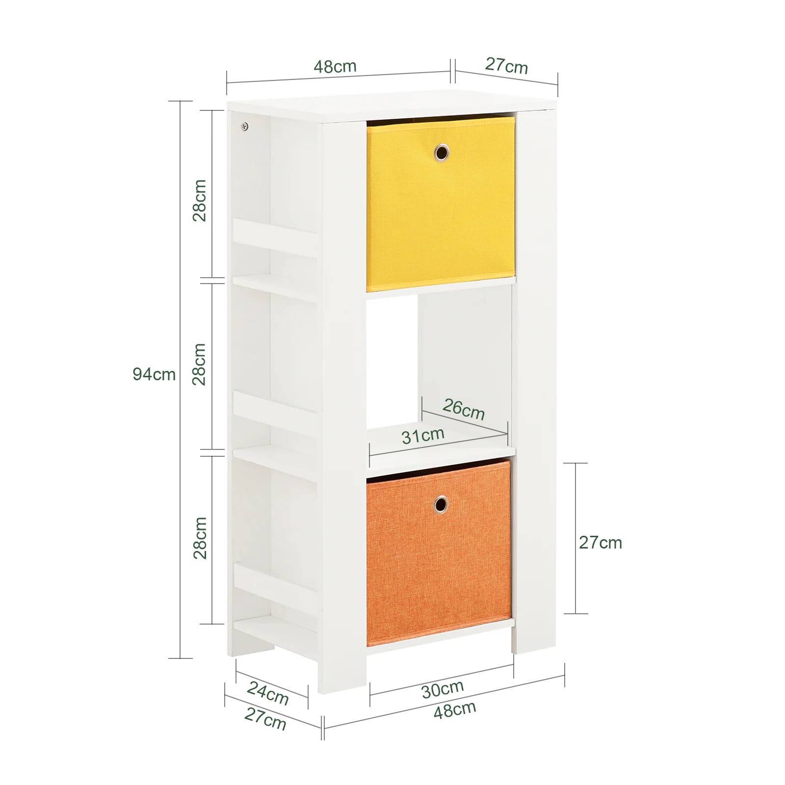 SoBuy KMB48-W Librería infantil con 2 Cestas y 2 Estantes - Image 3