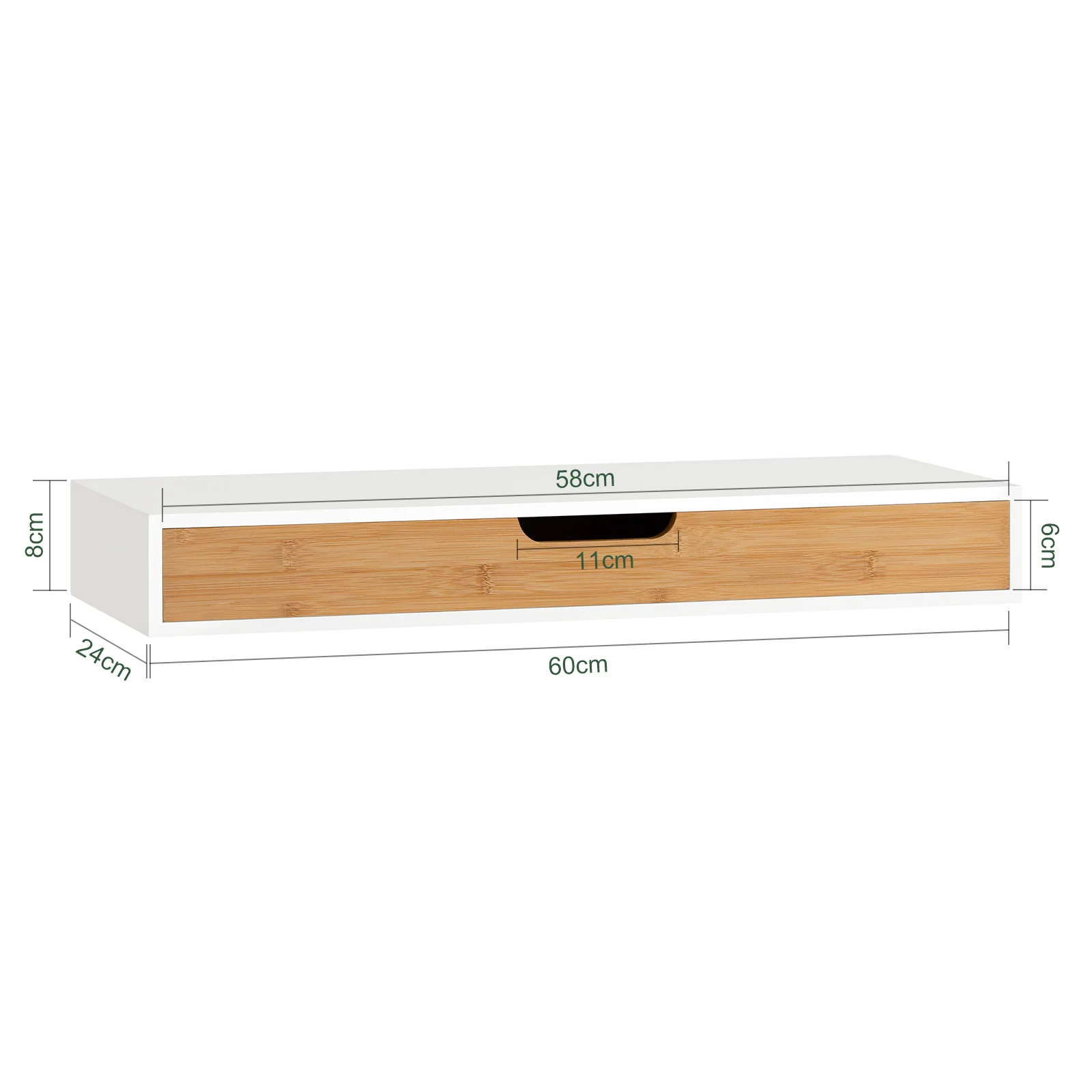 SoBuy FRG93-WN Estante de pared con cajón L60cm - Image 3