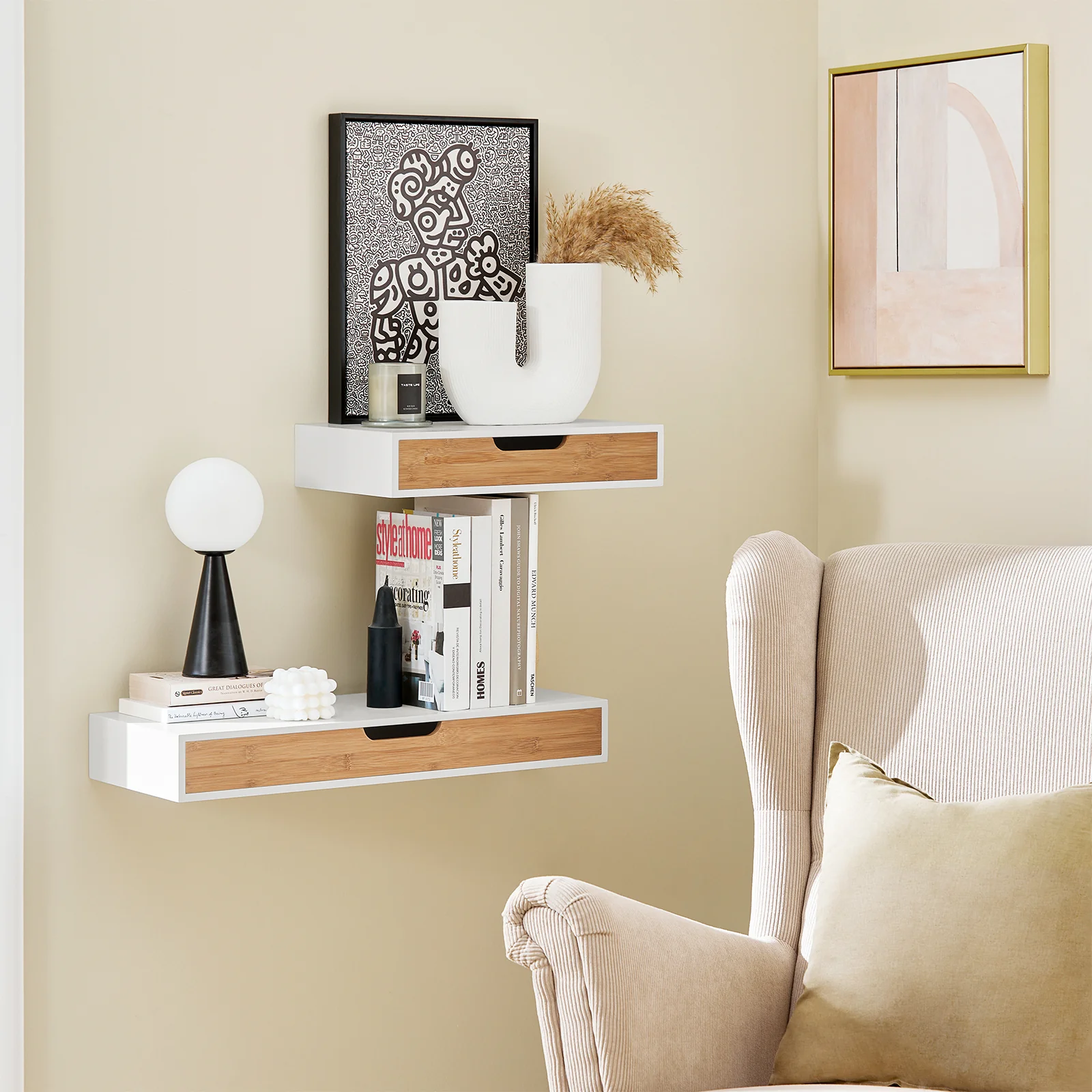 SoBuy FRG93-WN Estante de pared con cajón L60cm - Image 8
