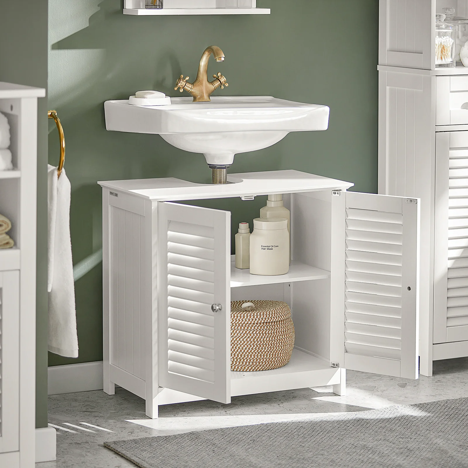 SoBuy FRG237-W Armario de Baño 2 puertas y 2 estantes Blanco - Image 4