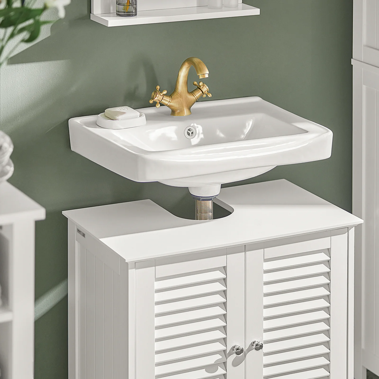 SoBuy FRG237-W Armario de Baño 2 puertas y 2 estantes Blanco - Image 5