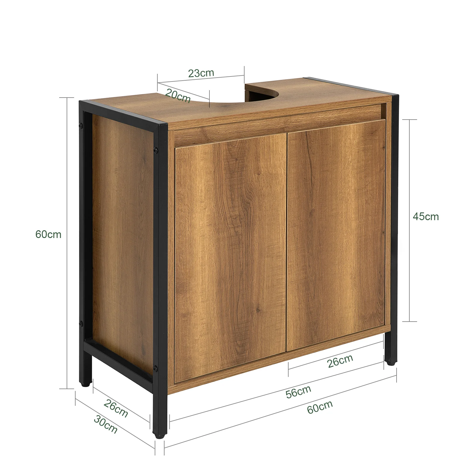 SoBuy BZR63-PF Mueble para debajo del Lavabo 1 Estante y 2 Puertas Vintage - Image 3