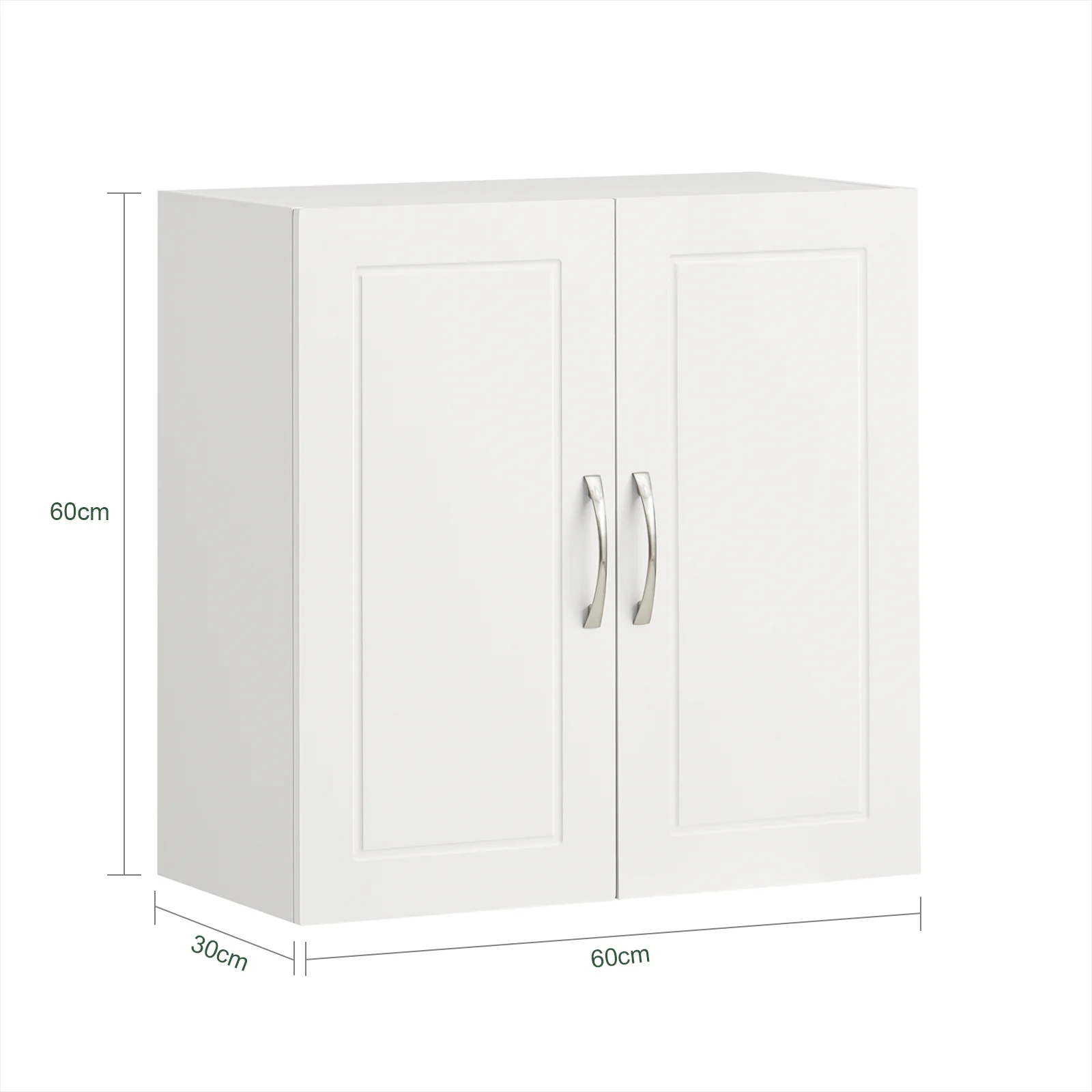 SoBuy FRG231-W Armario Auxiliar Multiusos de Pared con 2 Puertas Blanco - Image 3