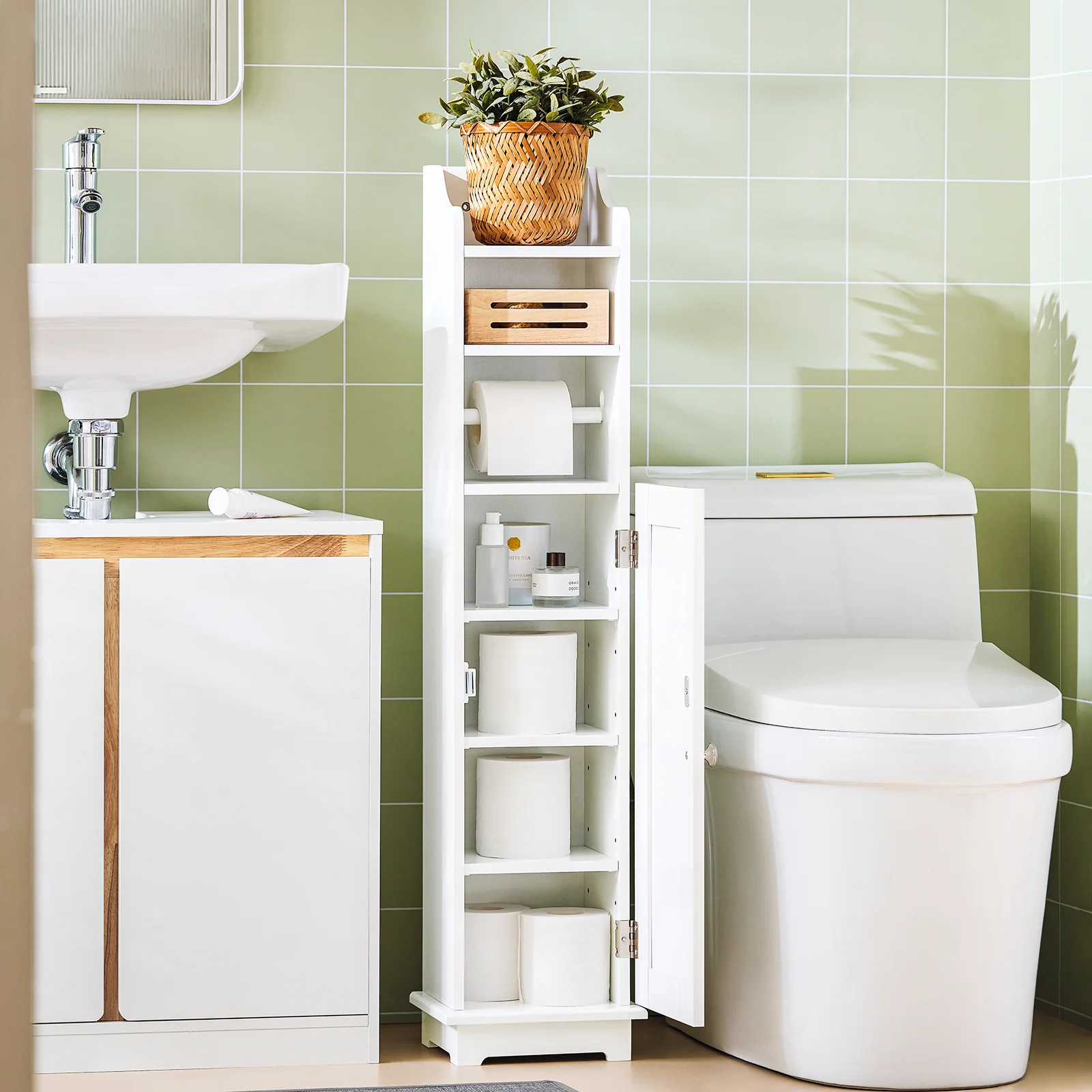 SoBuy FRG177-II-W Estantes de Baño Sostenedor de papel Higiénico - Image 2