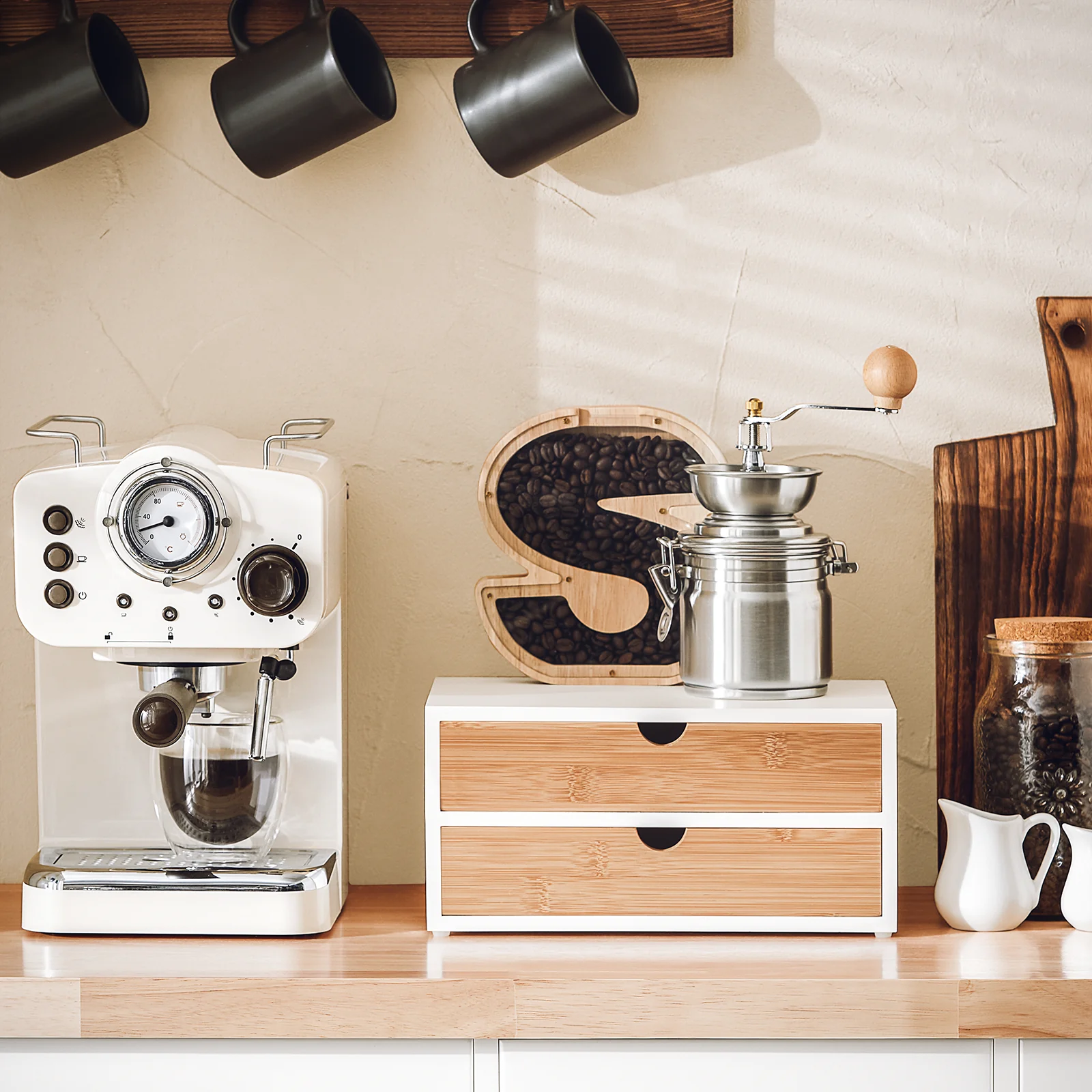 SoBuy FRG180-WN Soporte para Cápsulas de Café o Bolsas de té con 2 cajones - Image 5