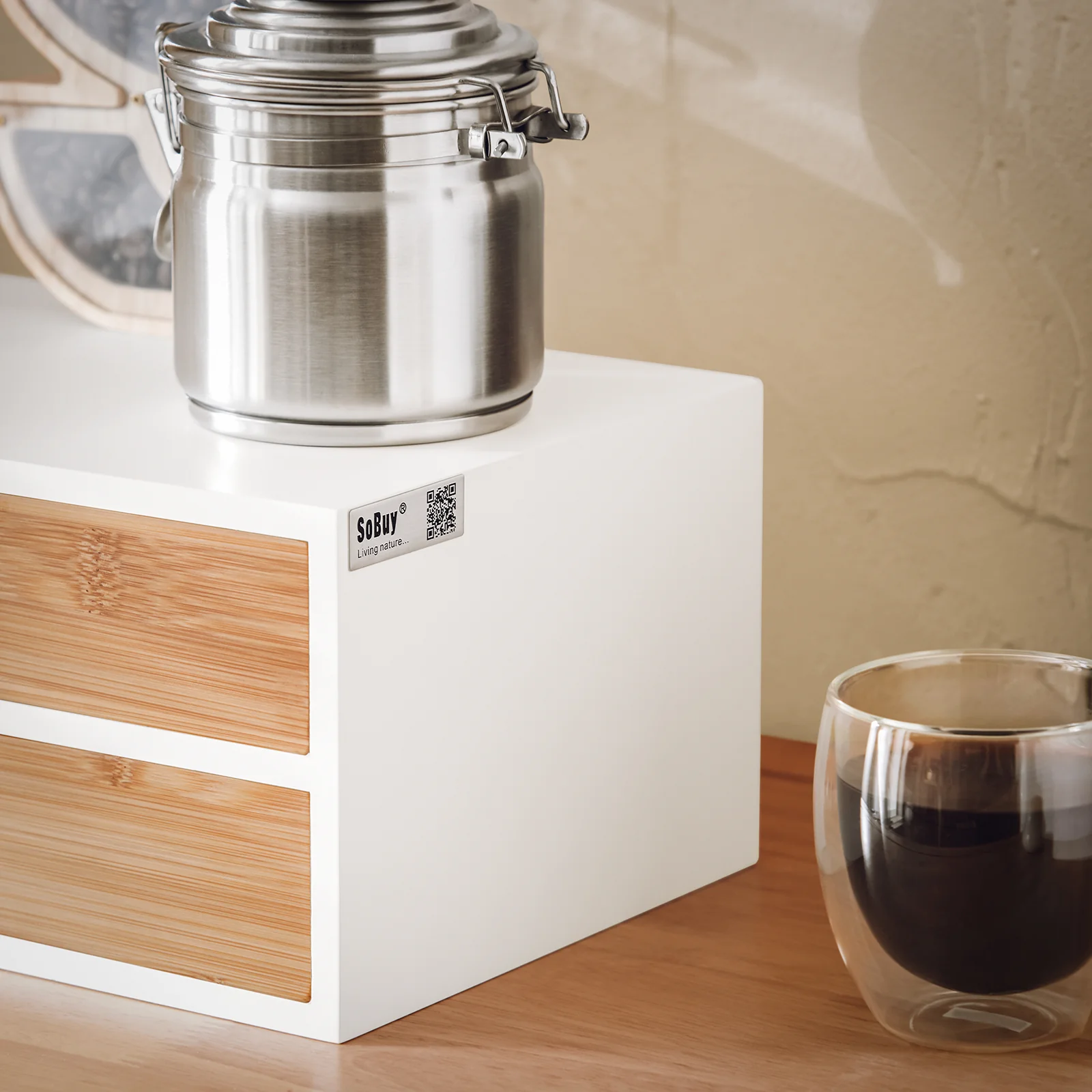 SoBuy FRG180-WN Soporte para Cápsulas de Café o Bolsas de té con 2 cajones - Image 9
