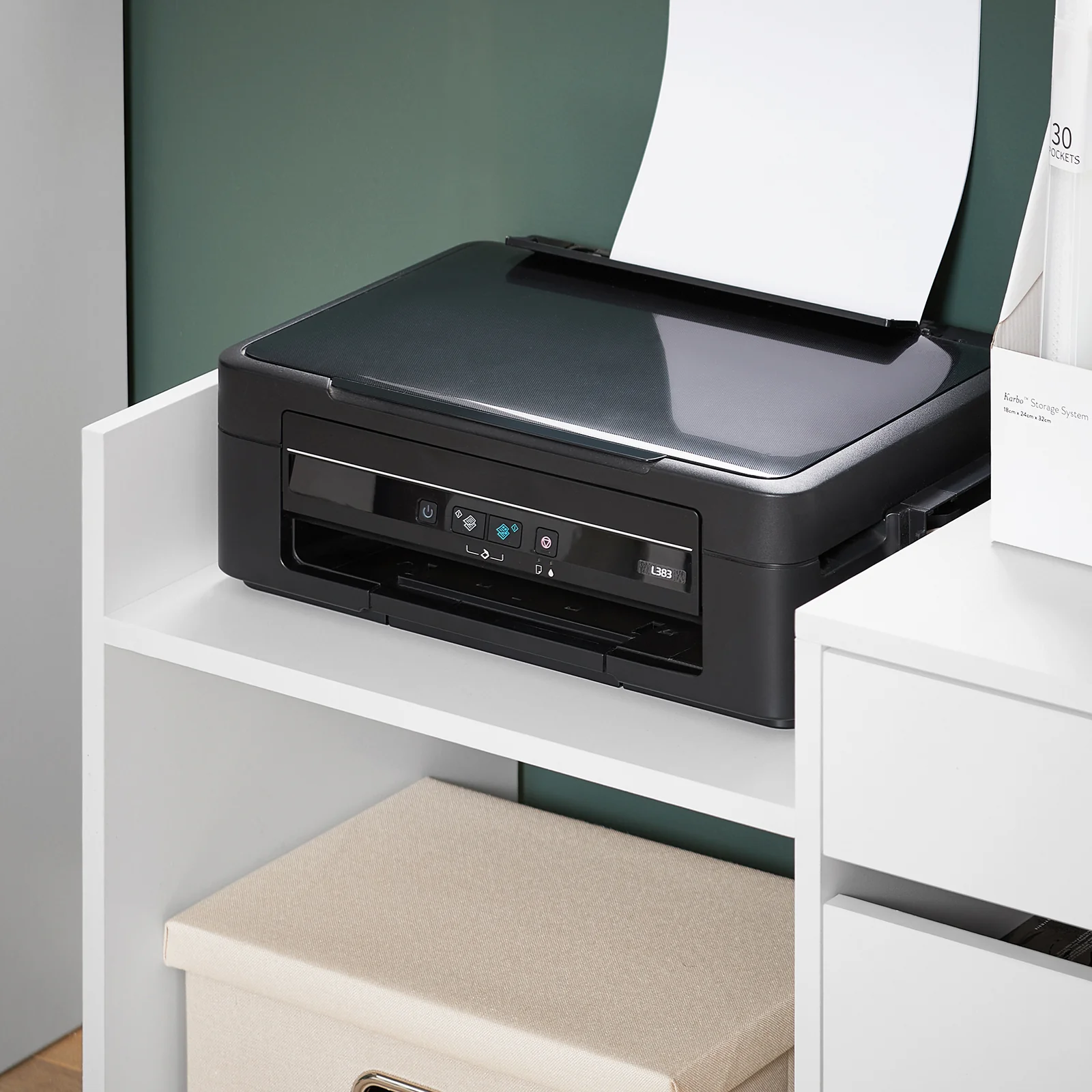 SoBuy ASK02-W Soporte para Impresora Armario de Oficina con 4 Ruedas - Image 6