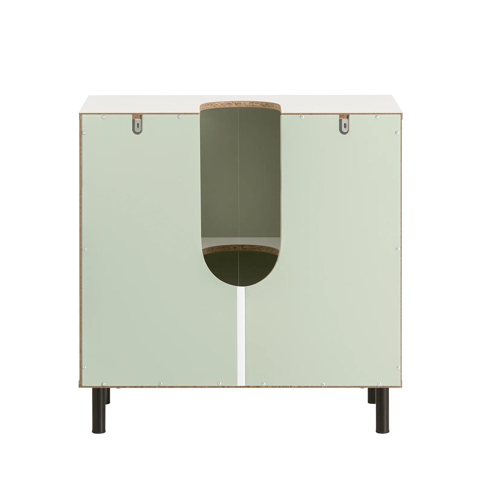 SoBuy BZR139-GR Mueble para Debajo del Lavabo Fregadero Verde y Blanco - Image 4
