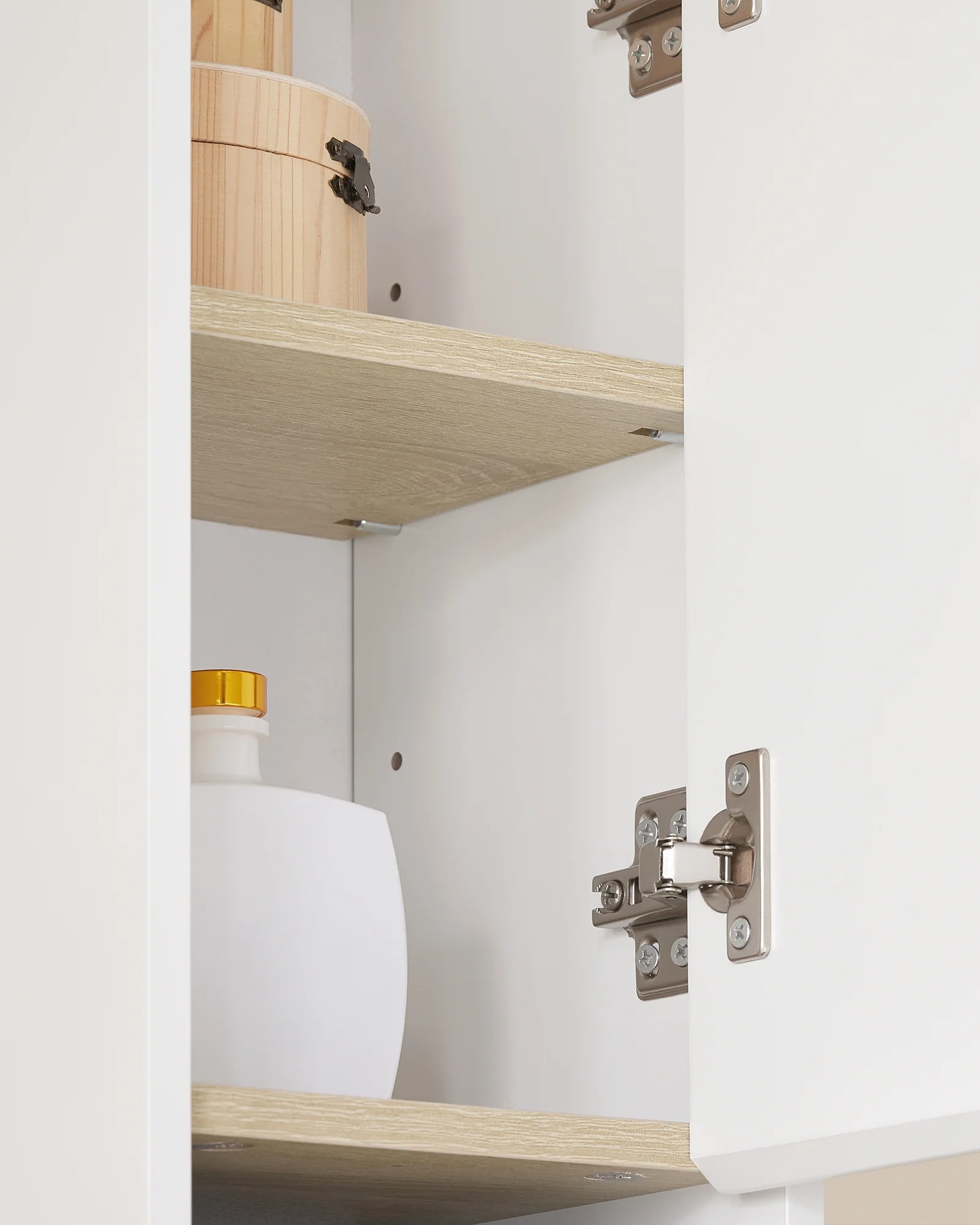 SoBuy BZR34-WN Mueble Columna de Baño estrecho con 2 Puertas y 1 Cajón Blanco - Image 7