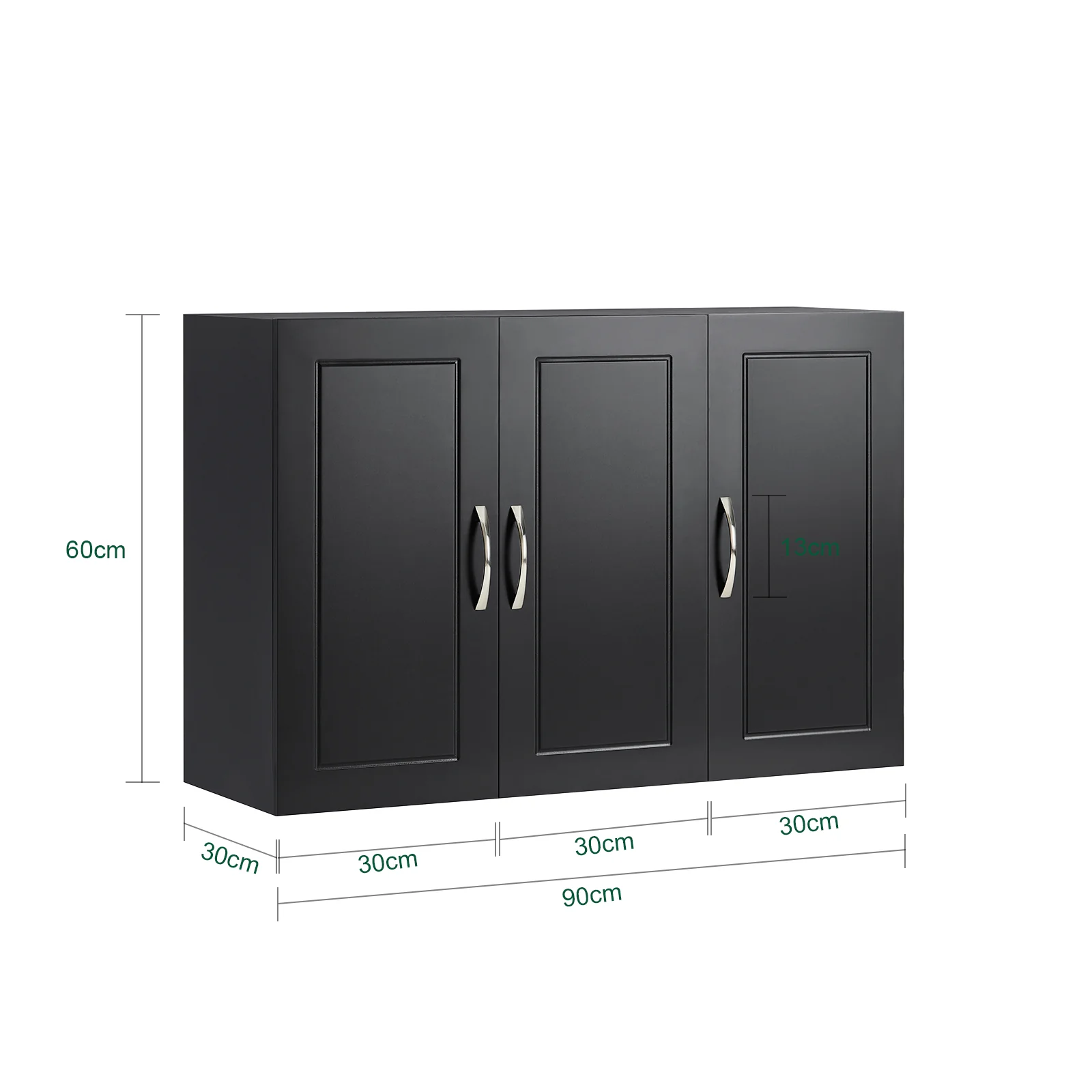 Preventa-SoBuy FRG231-L-SCH Armario Suspendido con 3 Puertas Negro - Image 3