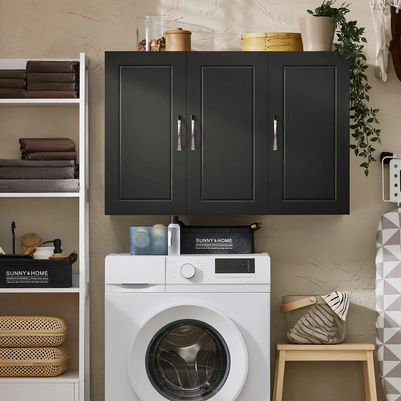 Preventa-SoBuy FRG231-L-SCH Armario Suspendido con 3 Puertas Negro - Image 4