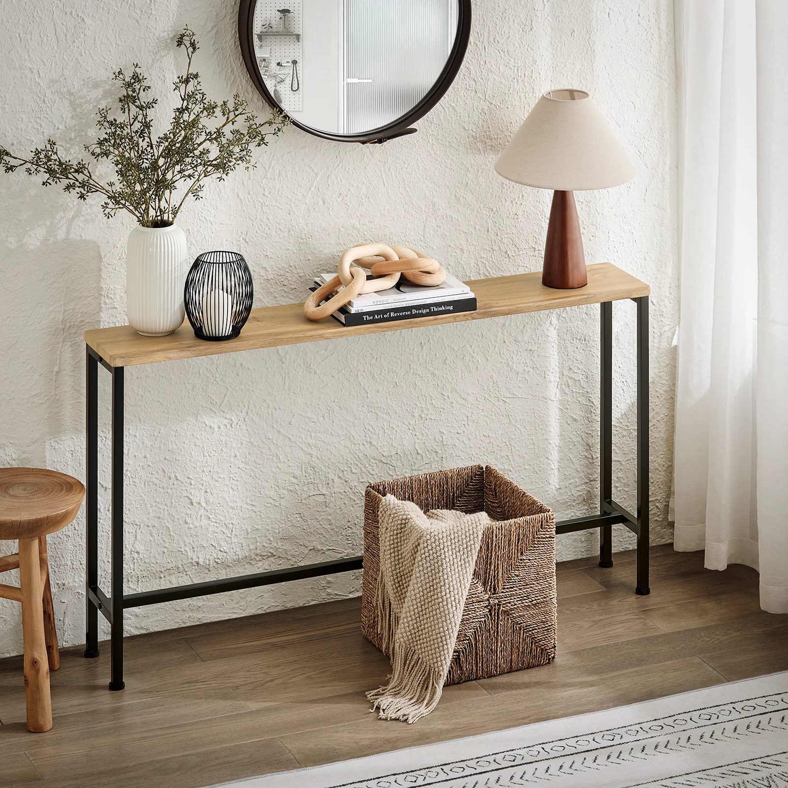 SoBuy FSB19-E Mesa de Entrada Recibidor 120 x 20 x 65 cm Madera Natural - Image 5