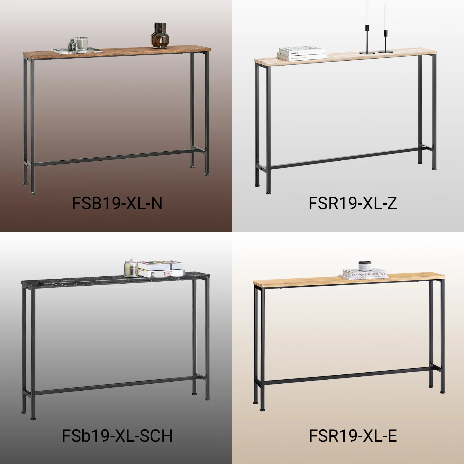 SoBuy FSB19-XL-SCH Mesa de Consola de Mármol Negro 120 x 20 x 80 cm - Image 9