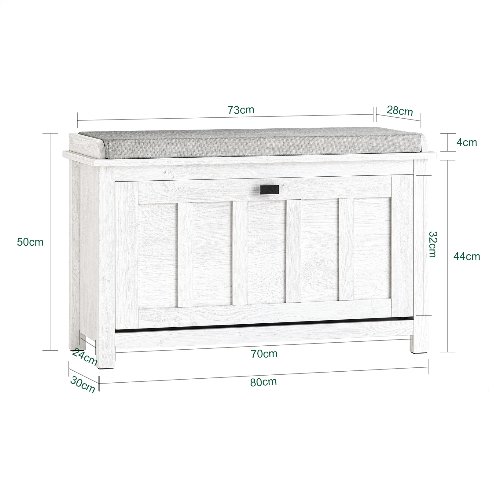 SoBuy FSR161-W Banco Zapatero con 1 Puertas 80 x 30 x 50 cm - Image 3