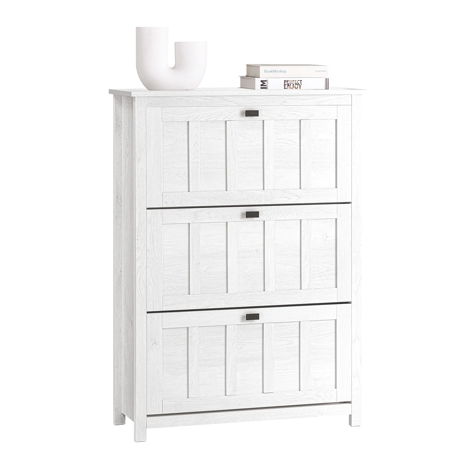SoBuy FSR162-W Zapatero con 3 Solapas Blanco 80 x 30 x 111 cm