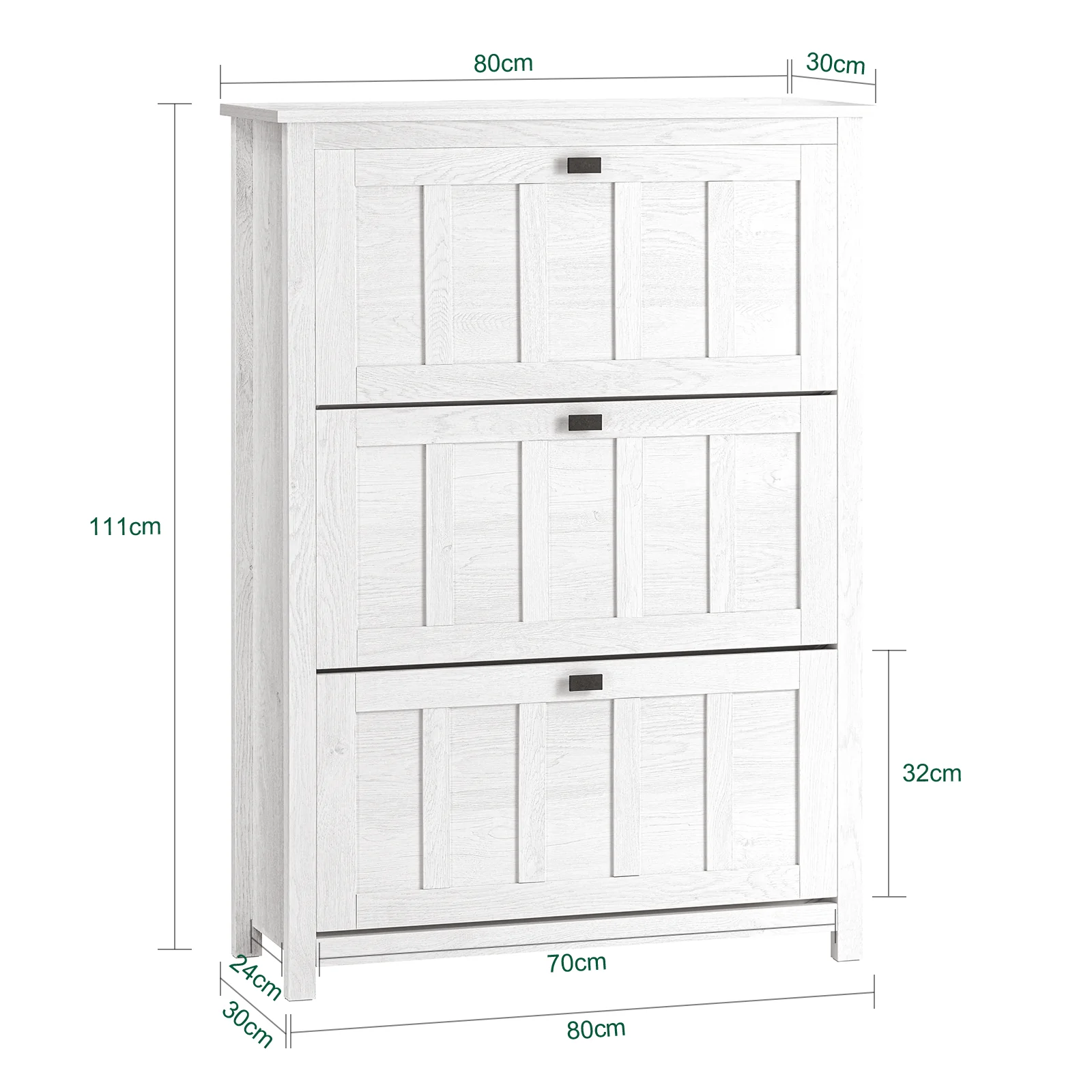 SoBuy FSR162-W Zapatero con 3 Solapas Blanco 80 x 30 x 111 cm - Image 3