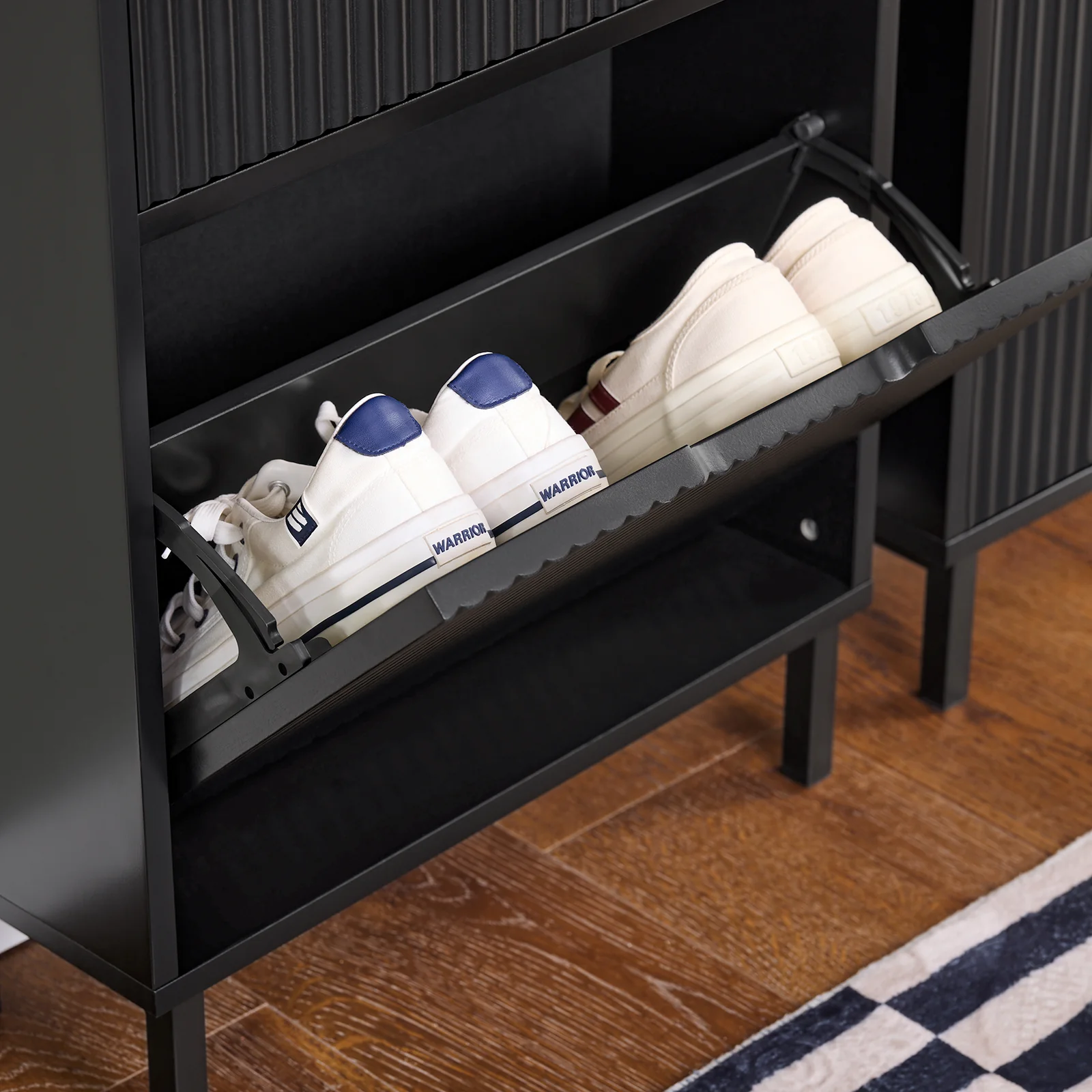 Preventa-SoBuy FSR177-SCH Zapatero Estrecho con 2 Solapas Negro 50 x 19 x 90cm - Image 7