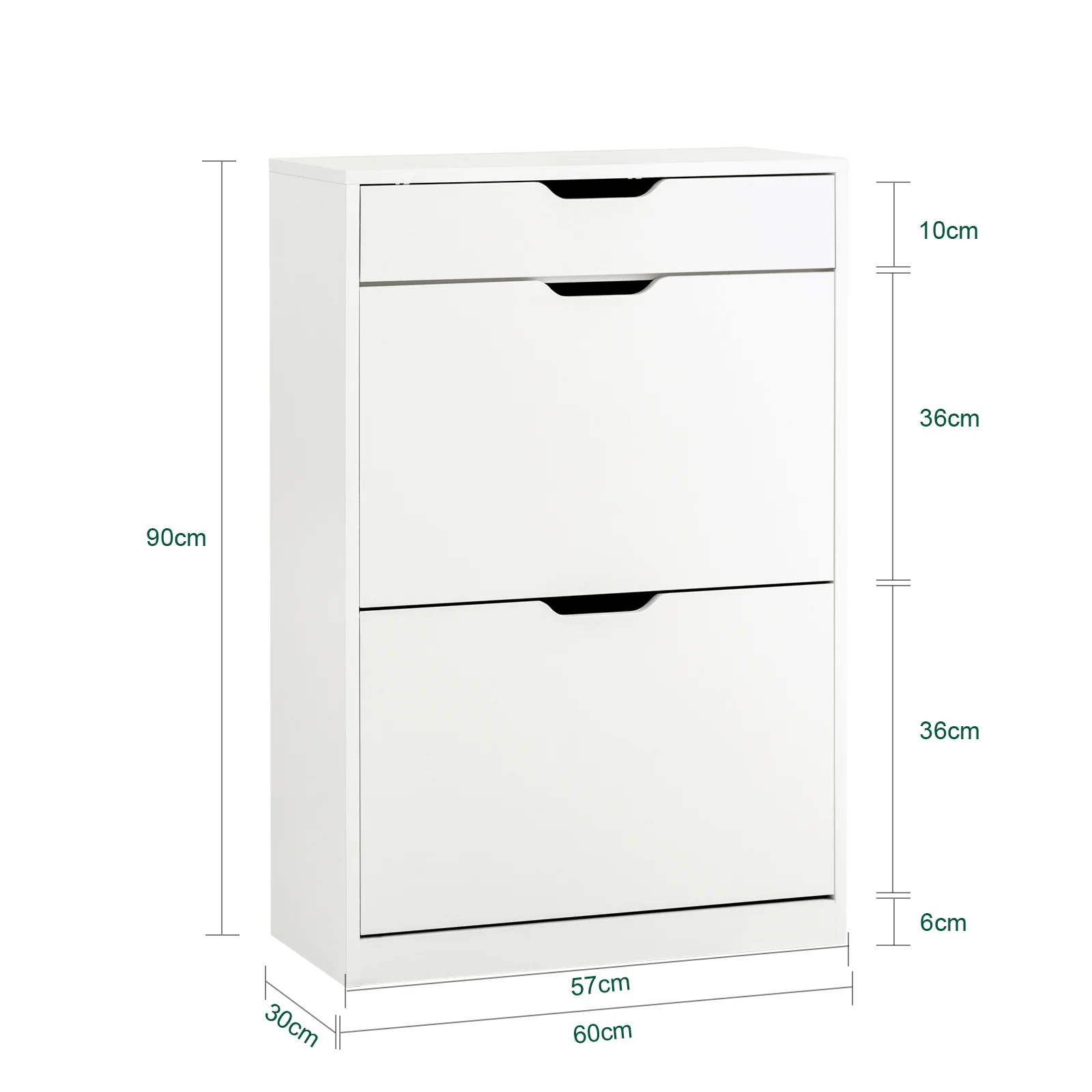 SoBuy FSR180-W Zapatero con 2 Solapas y 1 Cajon Blanco 60x30x90 cm - Image 3