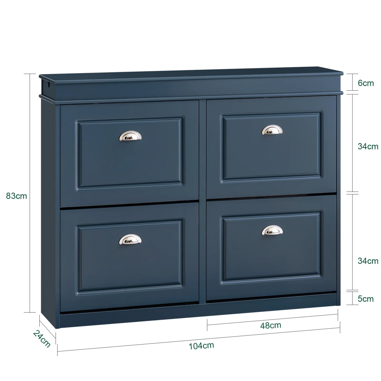 SoBuy FSR79-B Zapatero con 4 Solapas con 1 Cajon Azul 104 x 24 x 83 cm - Image 3