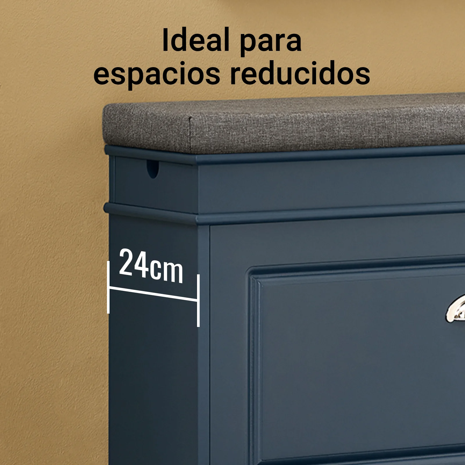 SoBuy FSR82-L-B Banco Zapatero con 1 Solapa y 1 Cajon Azul 75x24x52 cm - Image 5