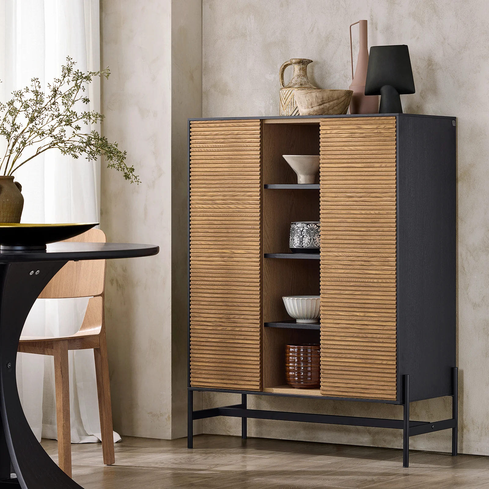 SoBuy HFSB04-SCH Aparador con 2 Puertas y 4 Compartimentos 92 x 40 x 119 cm - Image 5