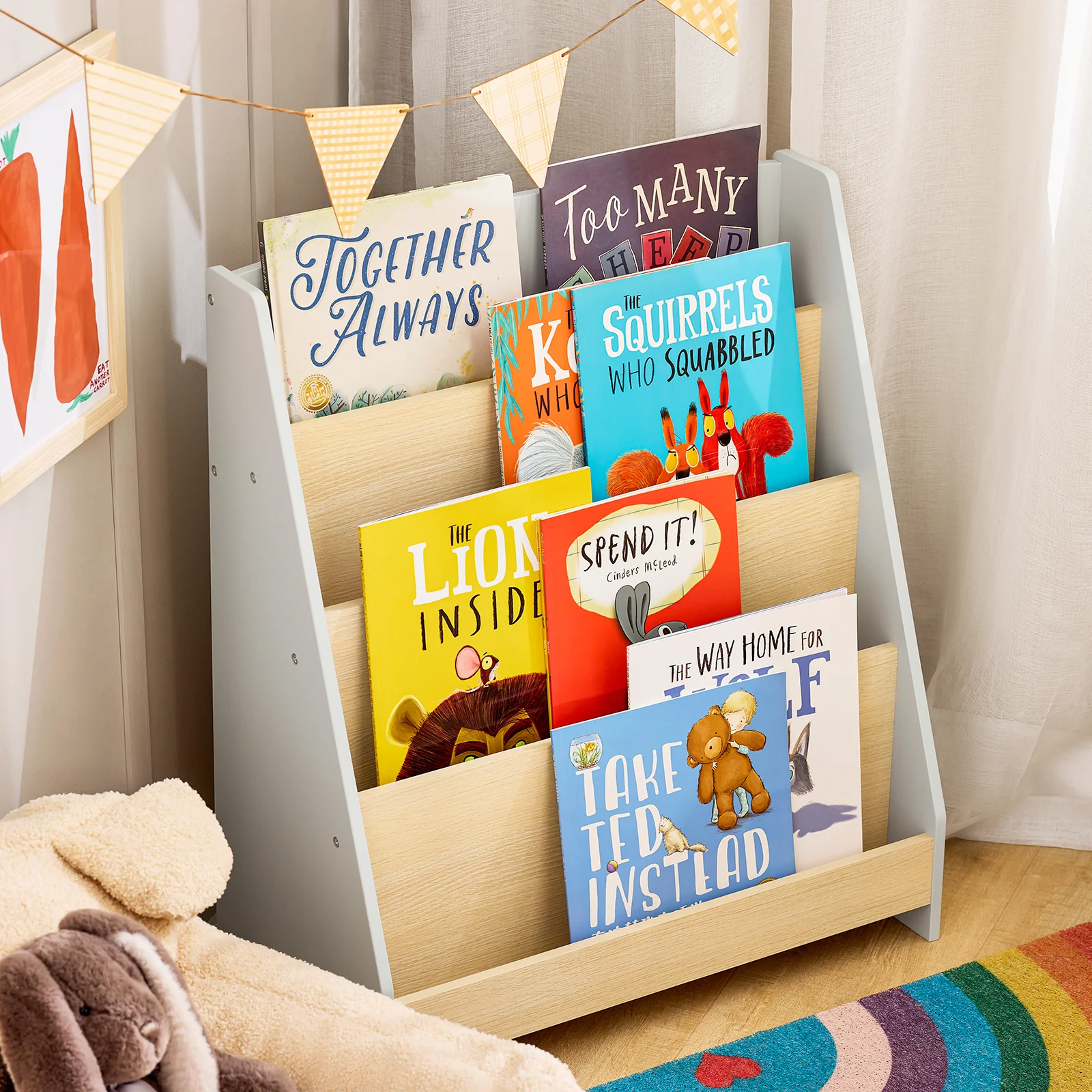 SoBuy KMB106-HG Librería Infantil para Niños con 4 Estantes - Image 4