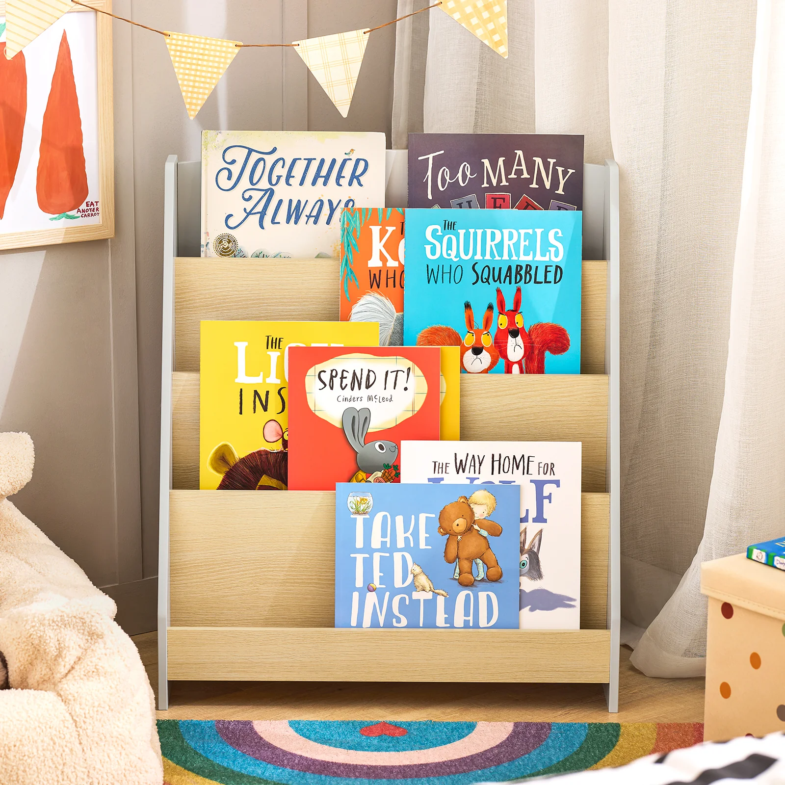SoBuy KMB106-HG Librería Infantil para Niños con 4 Estantes - Image 5