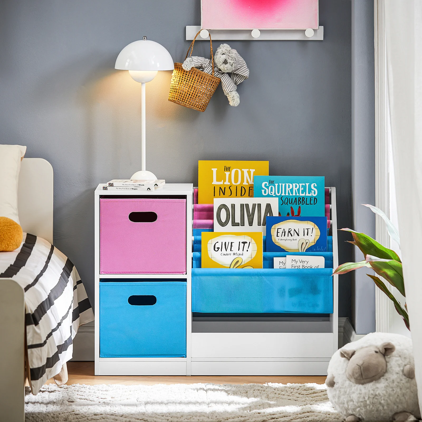SoBuy KMB76-F Librería Infantil para niños con 2 Cestas y 1 Compartimiento - Image 5