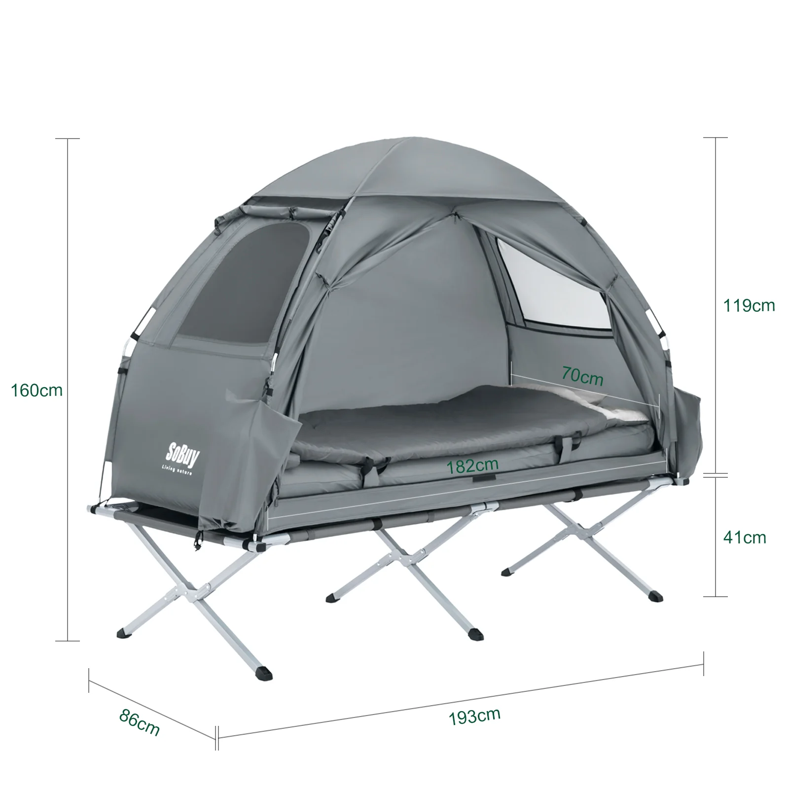 SoBuy OGS32-HG Tienda de campaña Flotante Colchon Inflable para 1 persona - Image 3