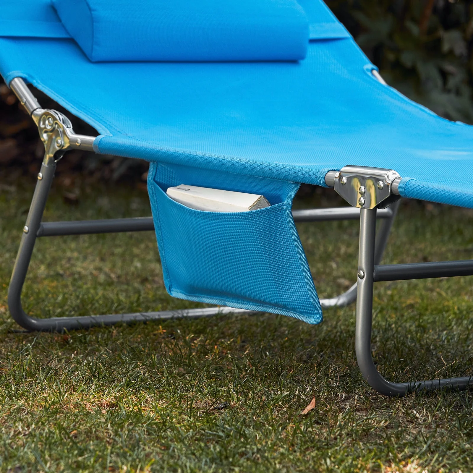 SoBuy OGS48-Bx2 Set de 2 Tumbonas Plegables con Respaldo Reclinable y Parasol - Image 7