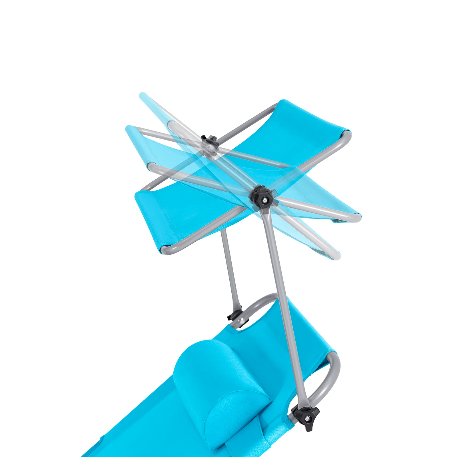 SoBuy OGS48-Bx2 Set de 2 Tumbonas Plegables con Respaldo Reclinable y Parasol - Image 9