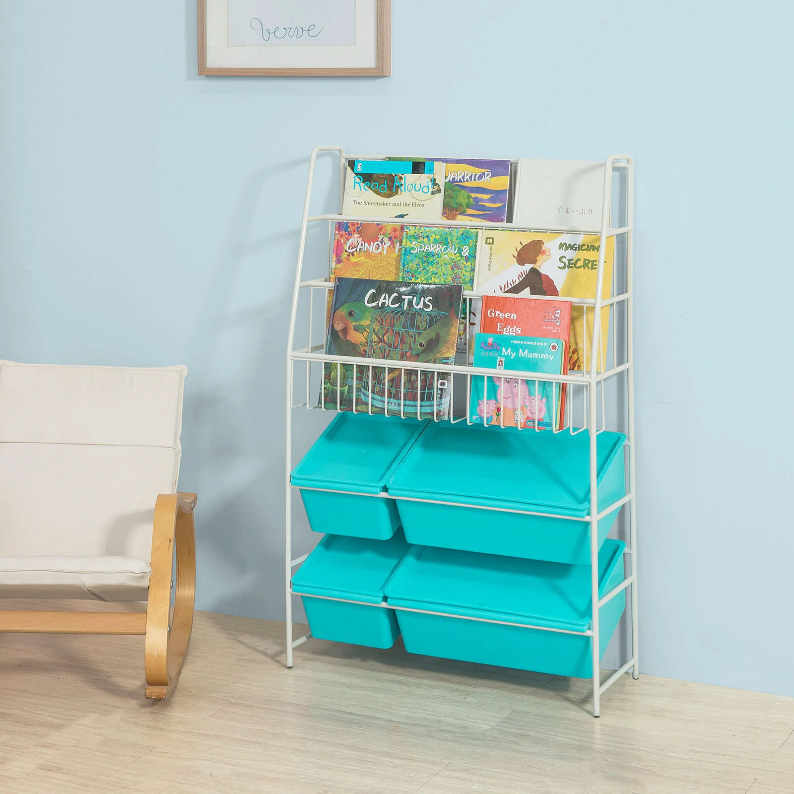 SoBuy KMB07-B Librería Infantil con 3 bandejas y 4 cajones - Image 5