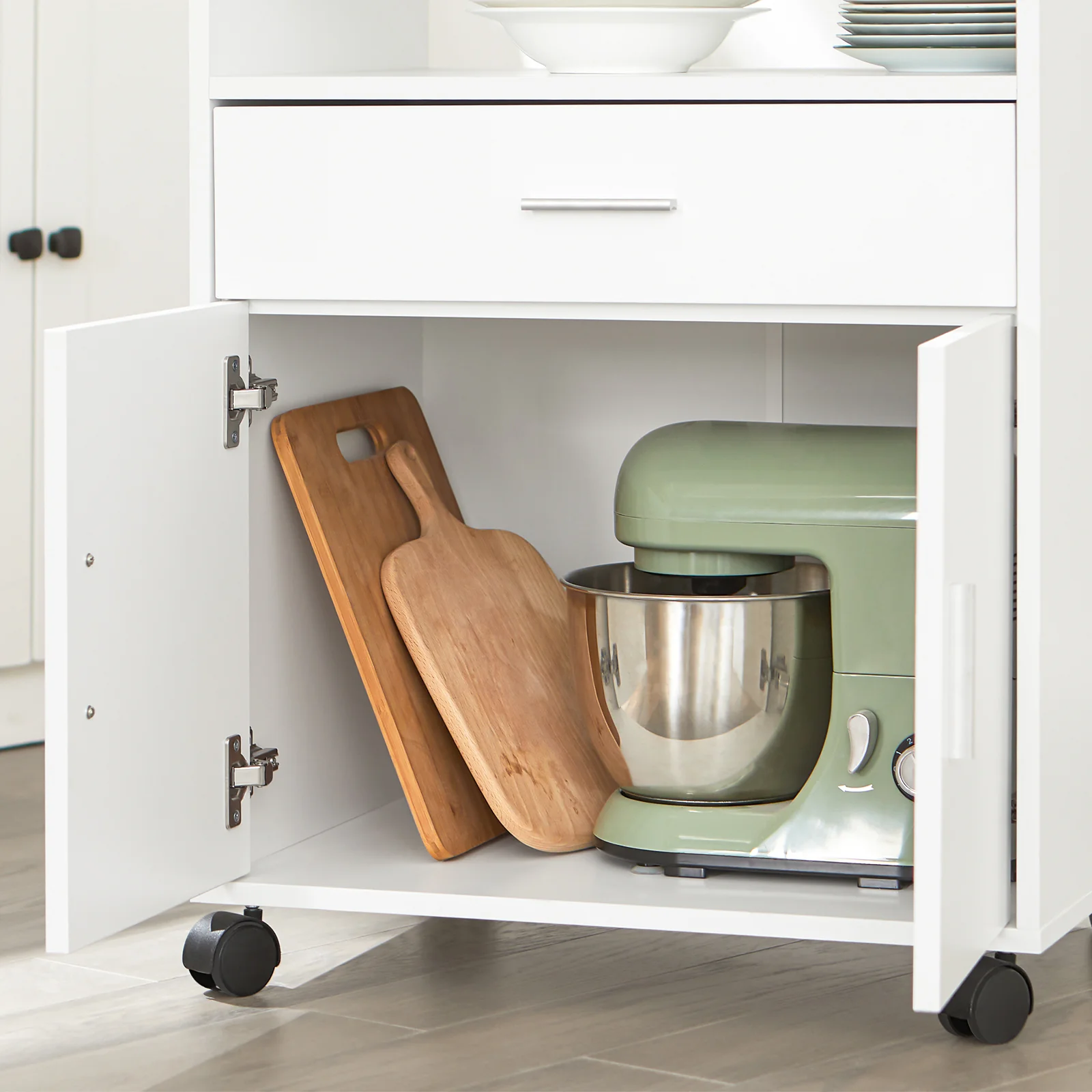 SoBuy FSB09-W Aparador de Cocina para microondas Con 2 Puertas y 1 cajón - Image 9