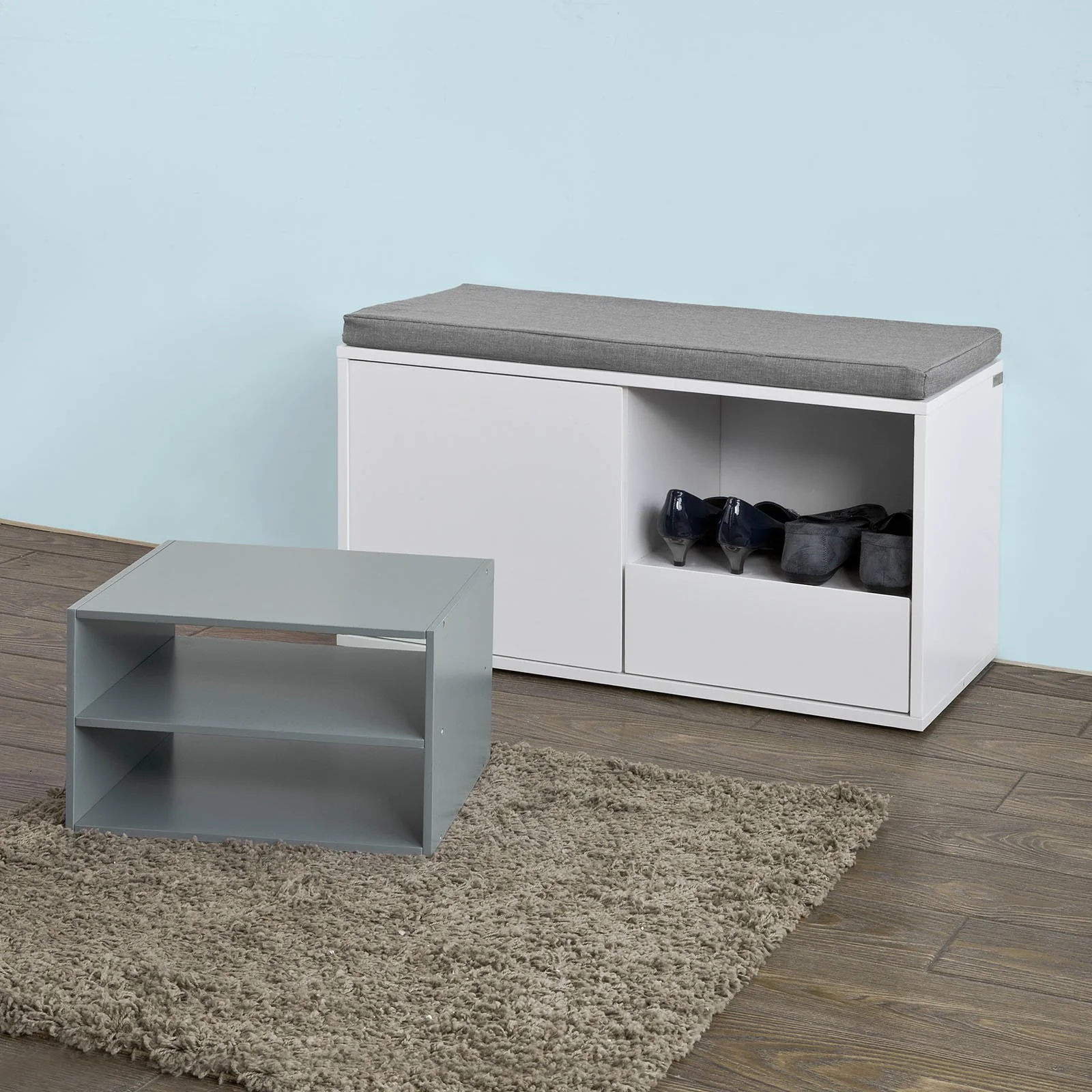 SoBuy FSR37-W Banco Zapatero con 1 cajón 1 puerta - Image 10