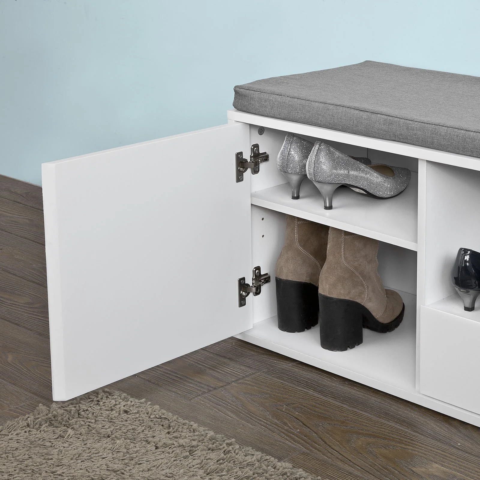 SoBuy FSR37-W Banco Zapatero con 1 cajón 1 puerta - Image 7