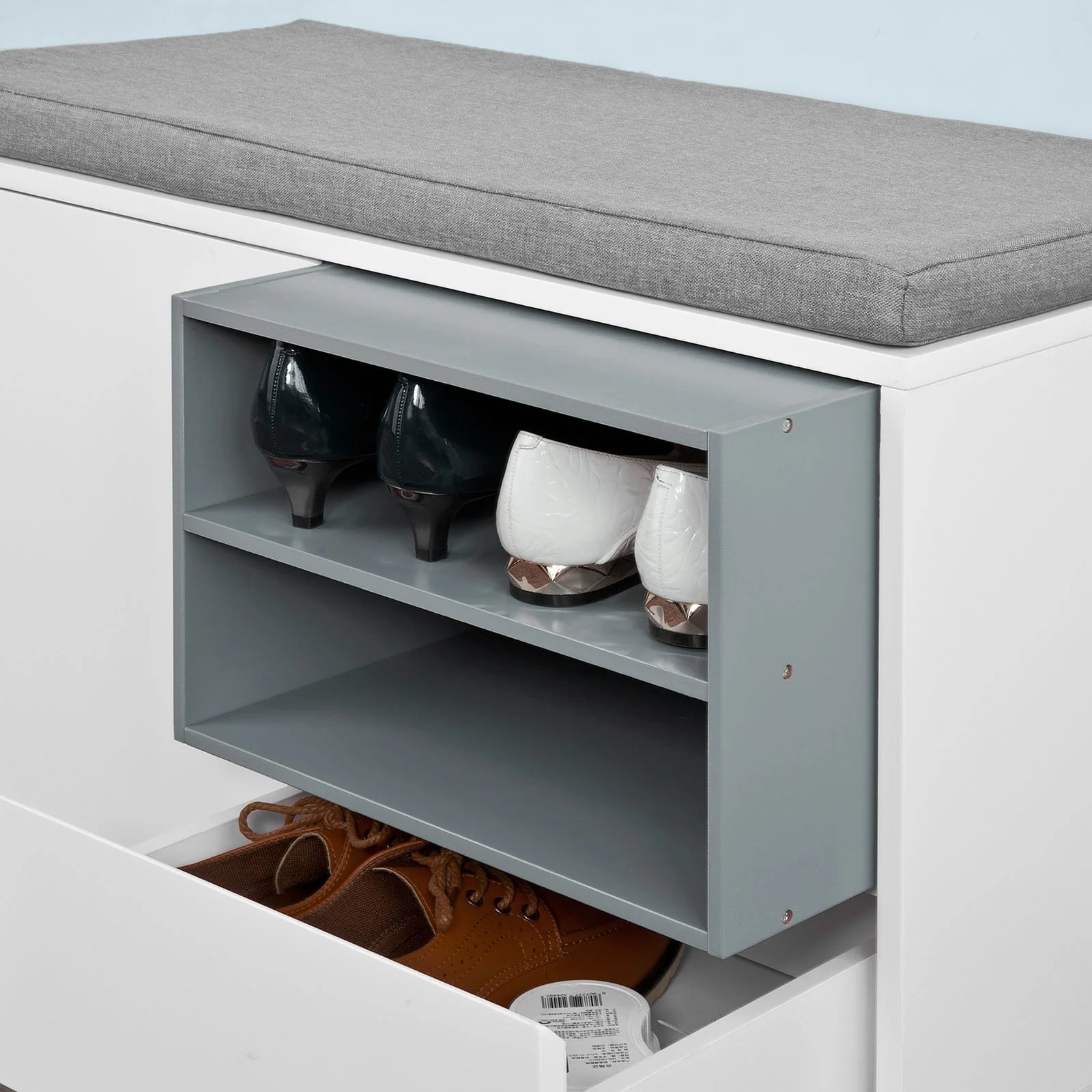 SoBuy FSR37-W Banco Zapatero con 1 cajón 1 puerta - Image 9