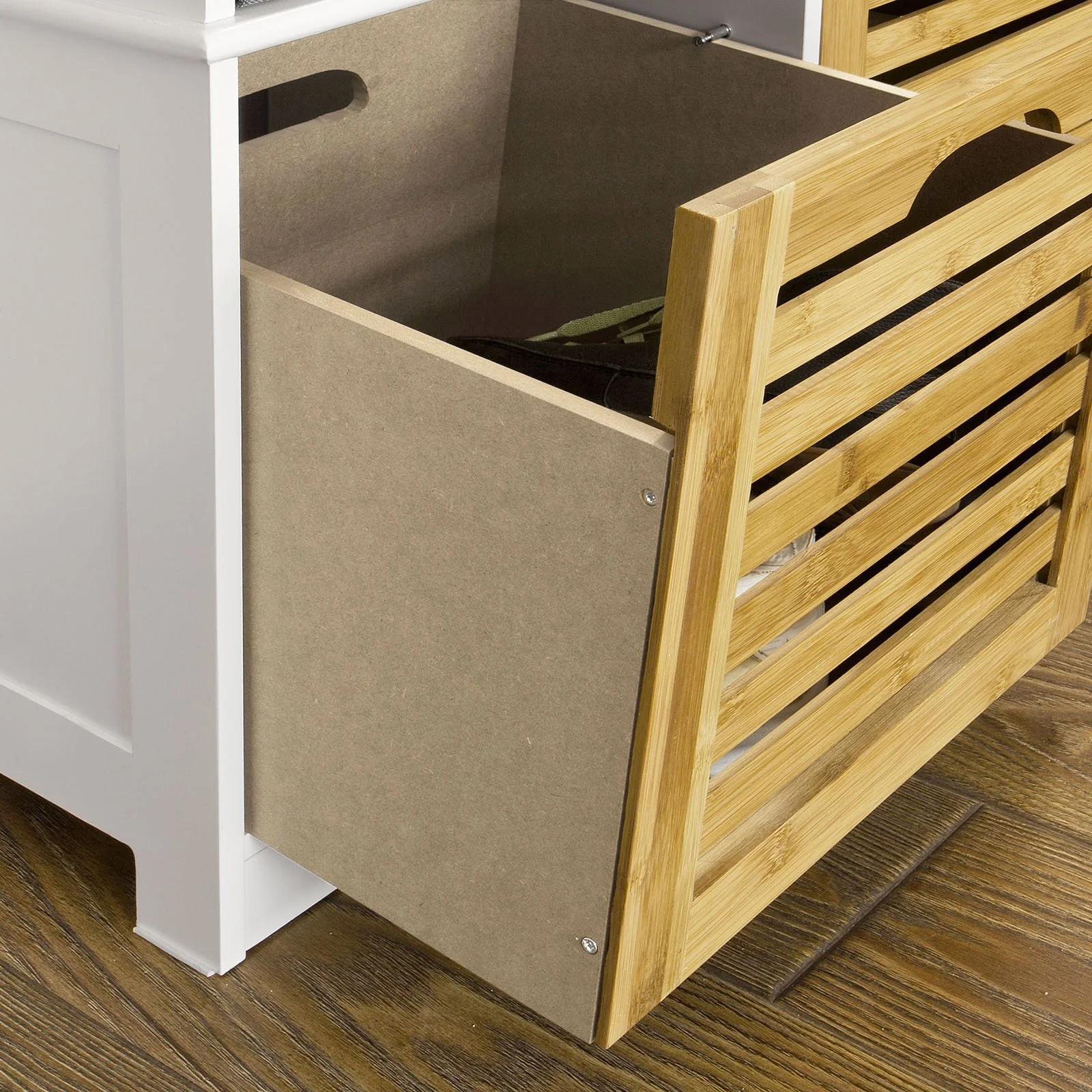 SoBuy FSR23-K-WN Banco de almacenamiento con cojines y 2 cubos - Image 5