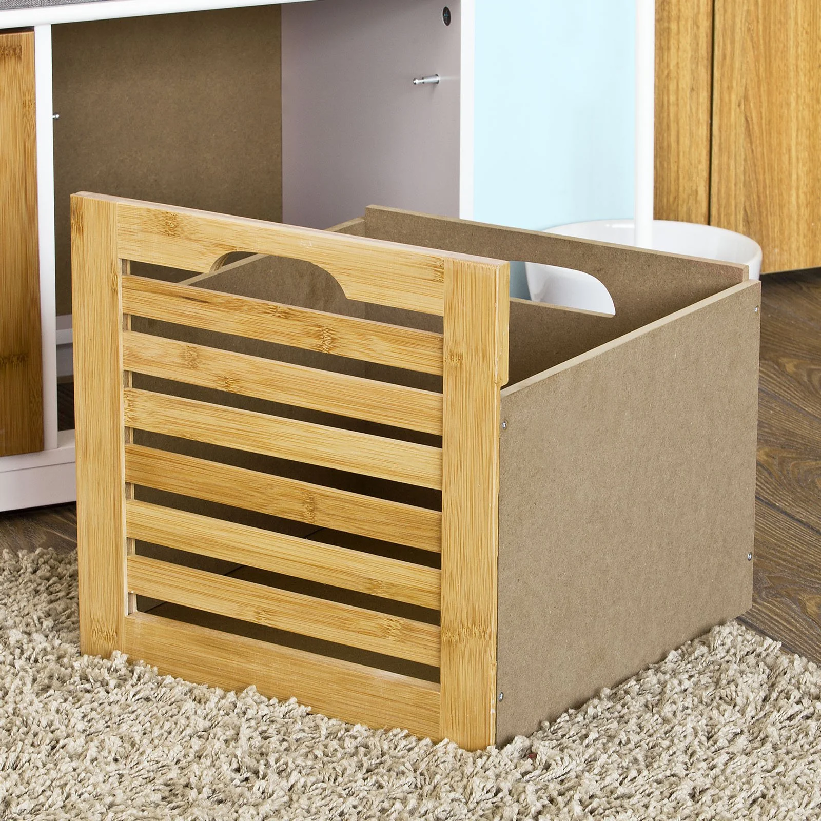SoBuy FSR23-K-WN Banco de almacenamiento con cojines y 2 cubos - Image 7