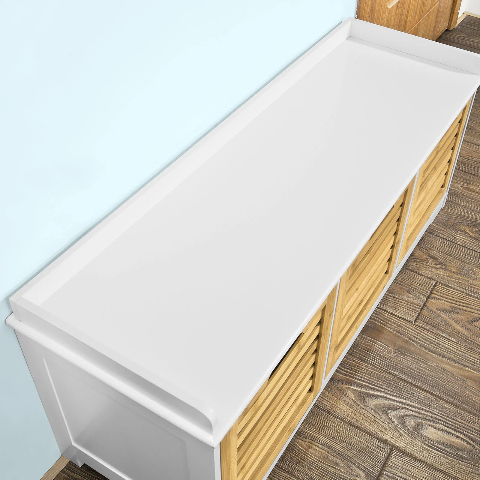 SoBuy FSR23-WN Banco Zapatero con acolchados cojines y 3 cubos - Image 8